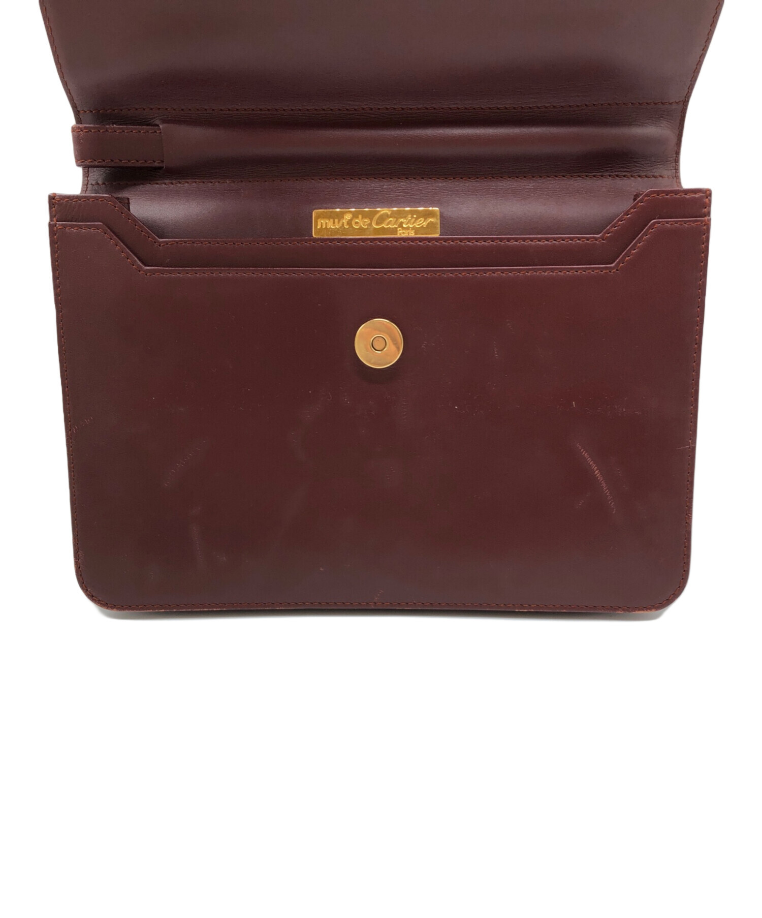 Cartier カルティエ クラッチバッグ マストライン マスタードxボルドー