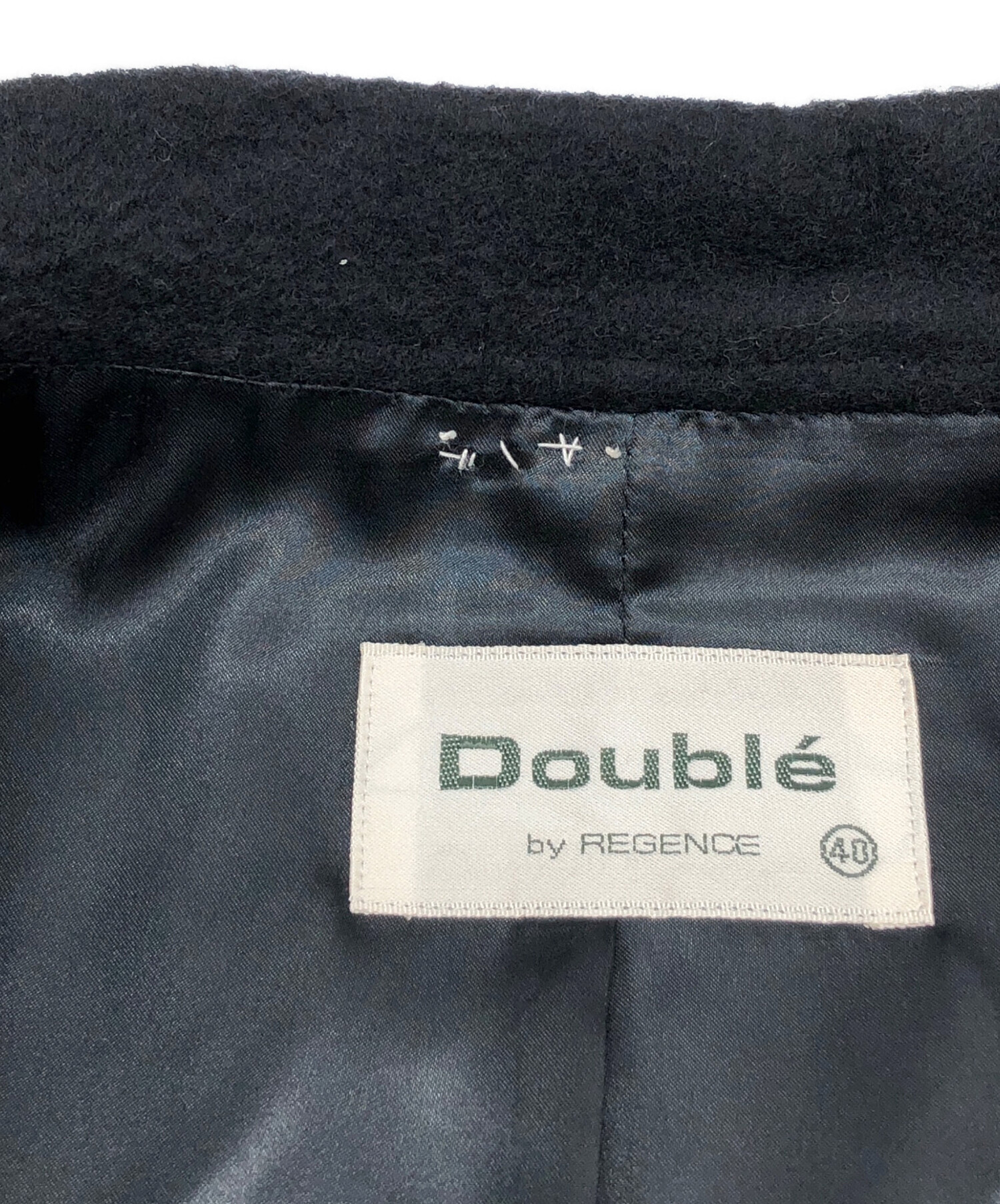 中古・古着通販】Double (ダブル) カシミヤコート ブラック サイズ