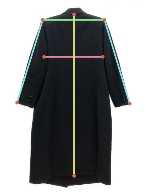 中古・古着通販】Double (ダブル) カシミヤコート ブラック