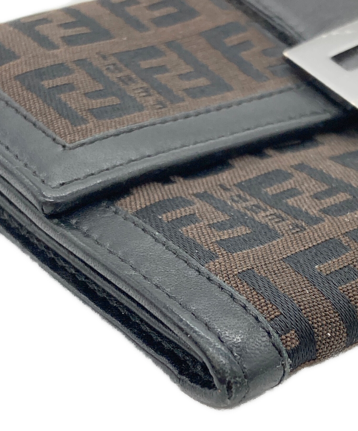 中古・古着通販】FENDI (フェンディ) ズッキーノ柄長財布 ブラック 