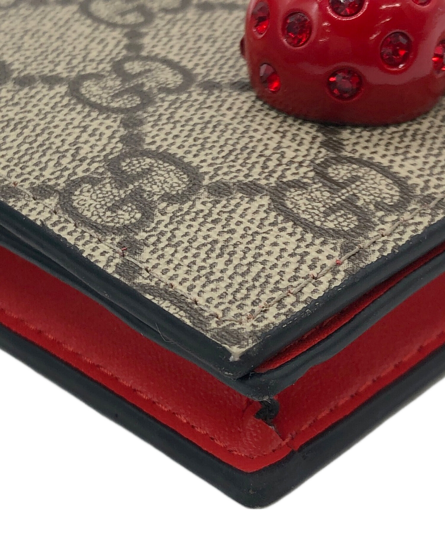 中古・古着通販】GUCCI (グッチ) チェリーキャンバスカードケース GG