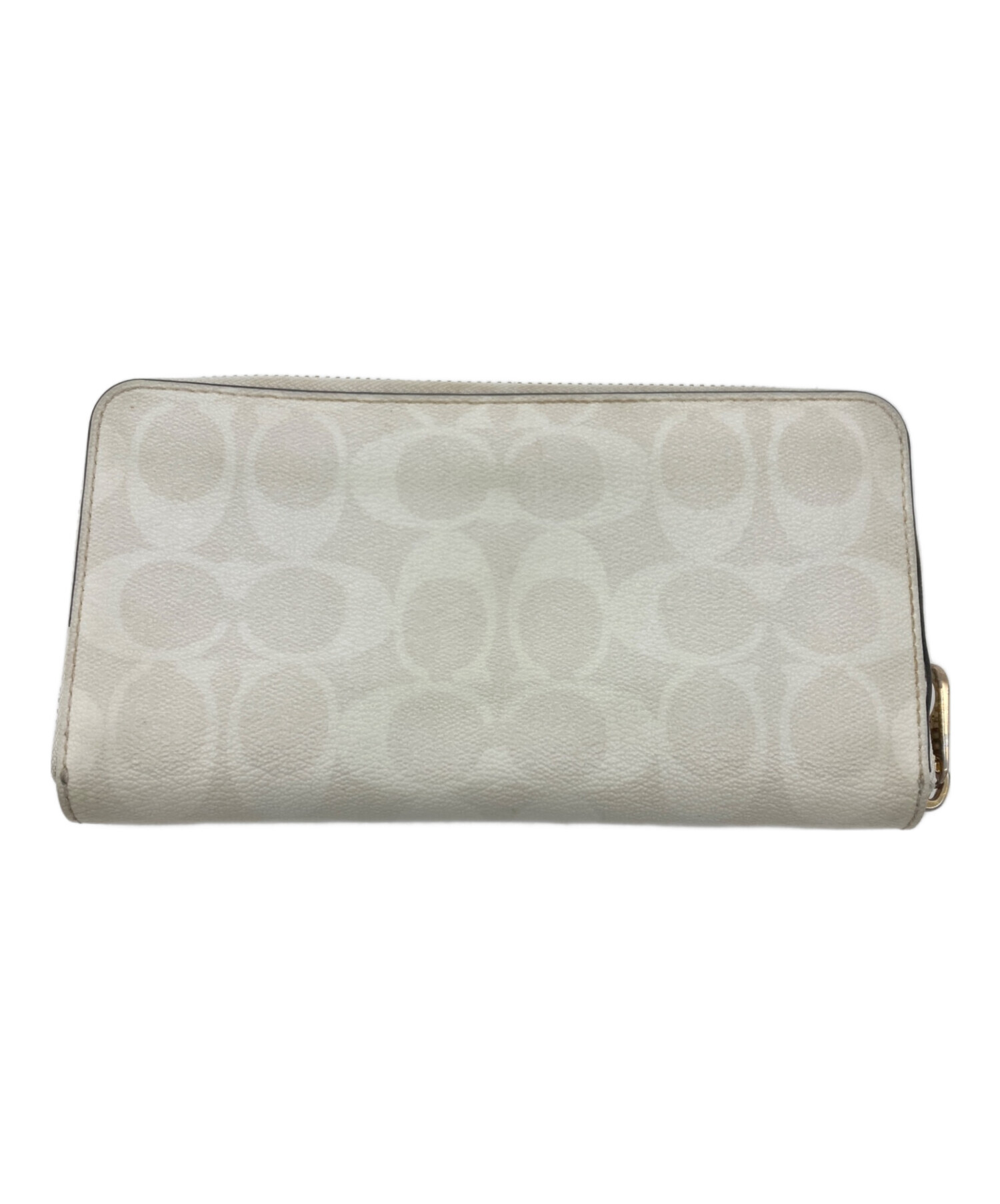 中古・古着通販】COACH (コーチ) 長財布 シグネチャー ホワイト 