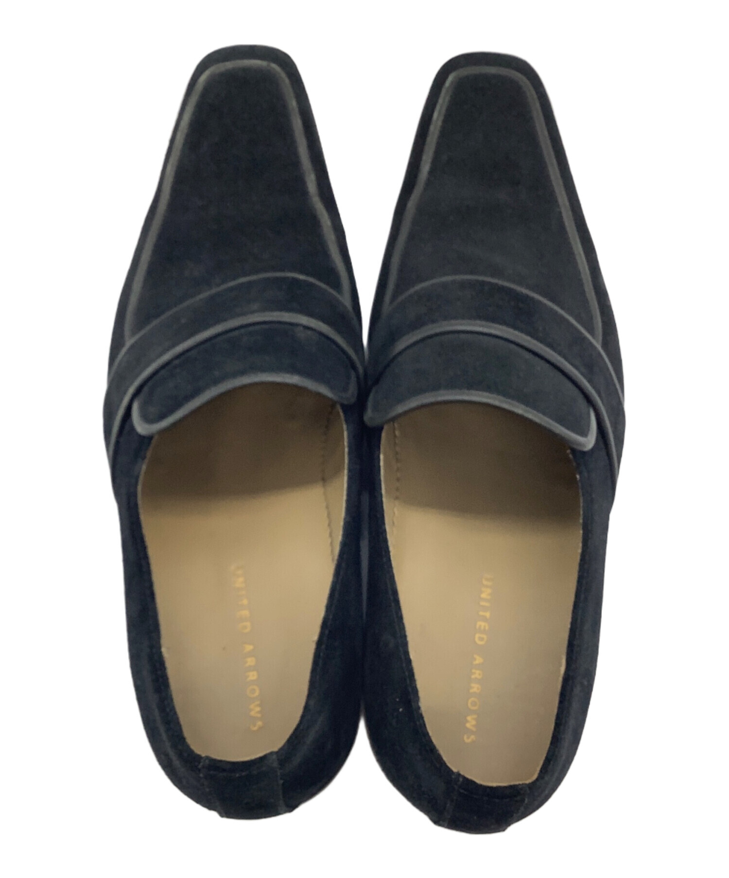 ユナイテッドアローズ メンズ スエード ローファー 黒 25.5 中古・古着通販】UNITED ARROWS (ユナイテッドアローズ) スエード