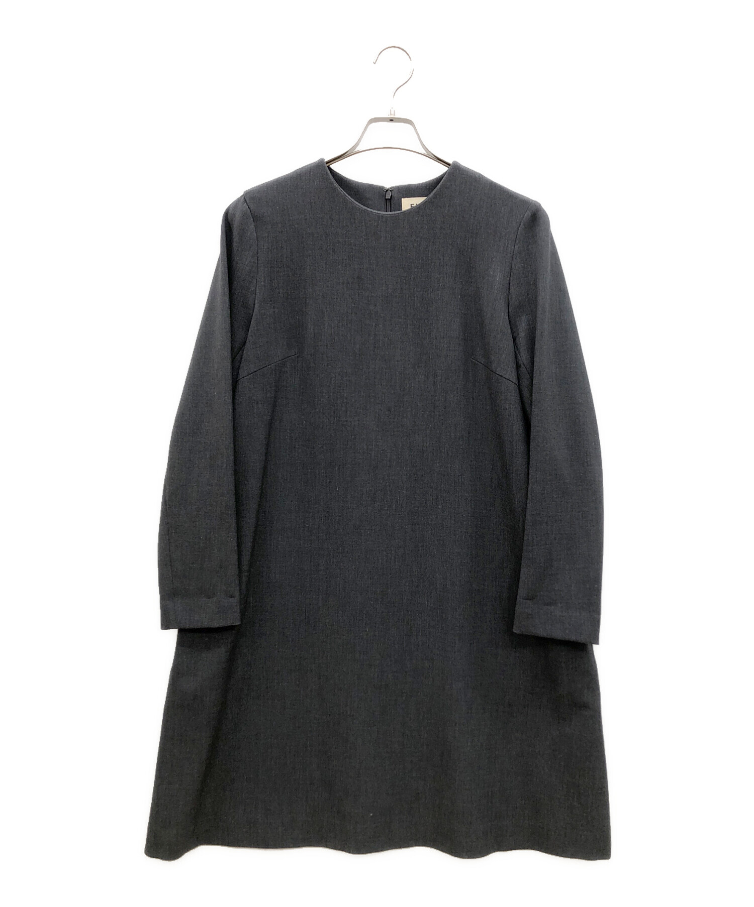 中古・古着通販】ENFOLD (エンフォルド) 長袖ワンピース グレー サイズ