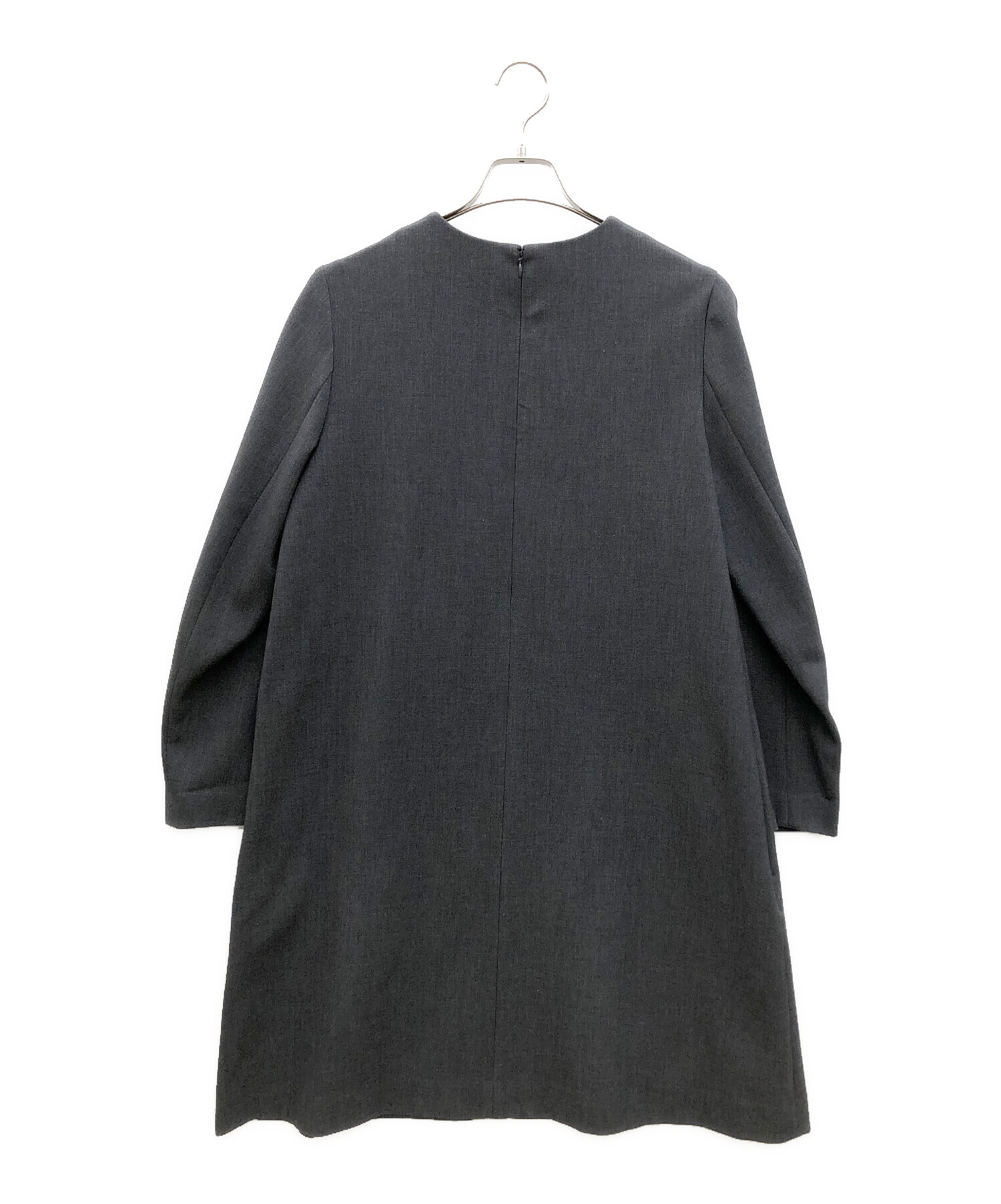 中古・古着通販】ENFOLD (エンフォルド) 長袖ワンピース グレー サイズ