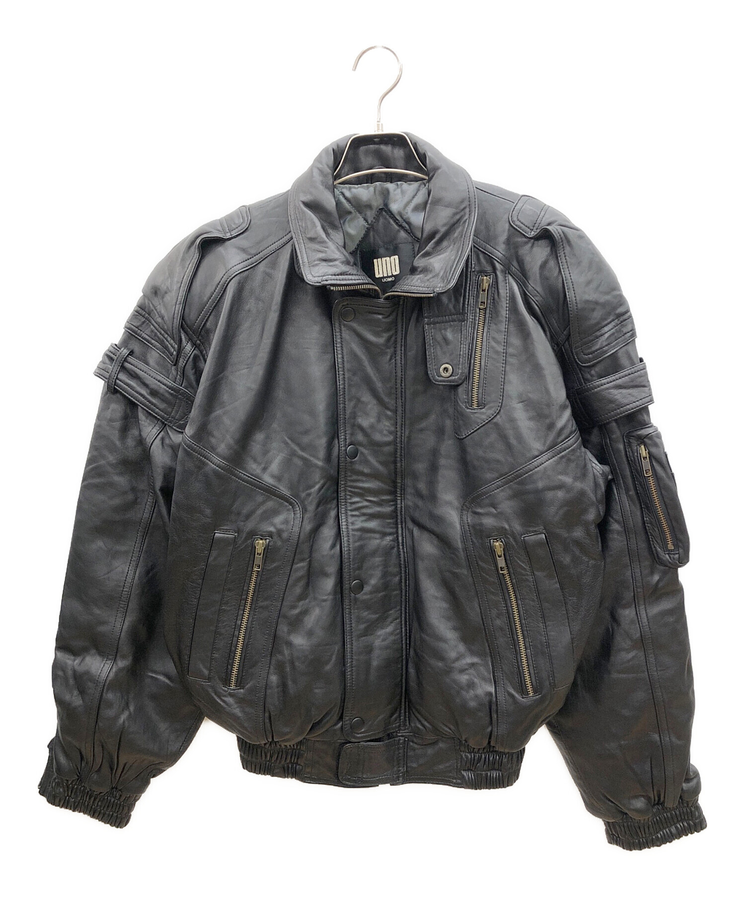 Ka UOMO メンズ羊革レザー コート ビンテージ