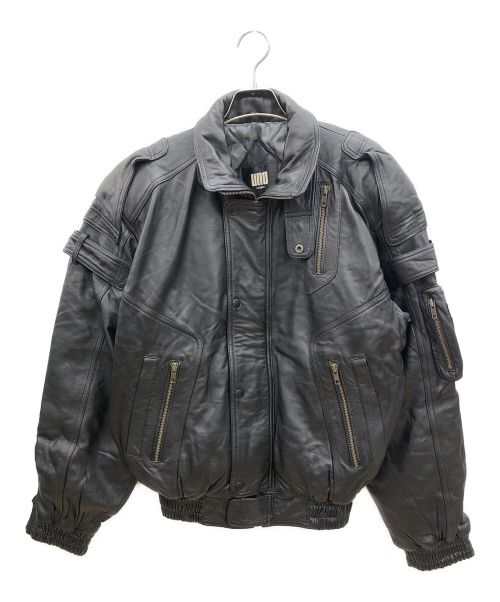 ［UNO UOMO］レザー ライダースジャケット ダークブラウン 希少 美品 UNO UOMO］レザー ライダースジャケット ダークブラウン 希少 美品
