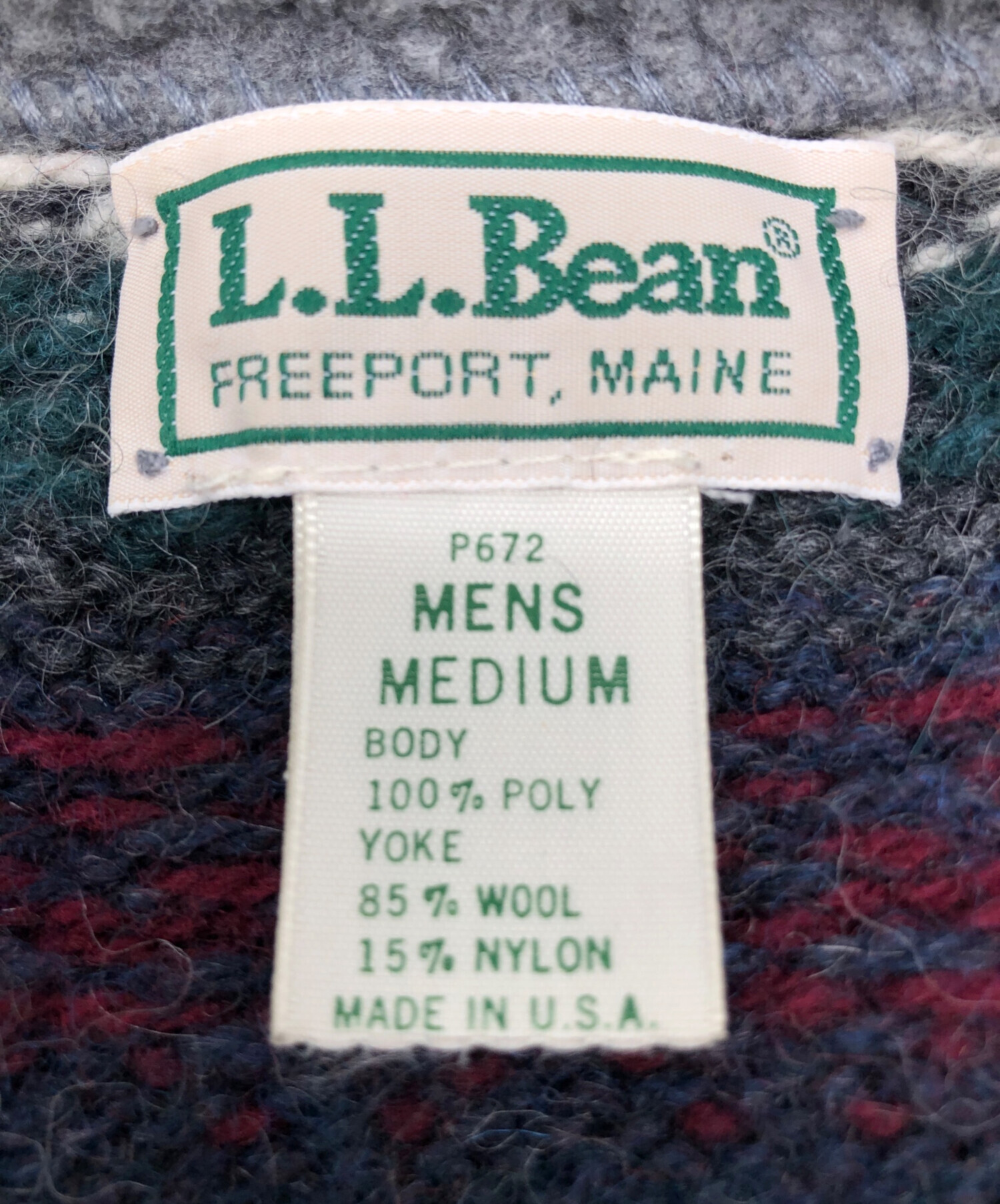 中古・古着通販】L.L.Bean (エルエルビーン) 70sハーフジップニット