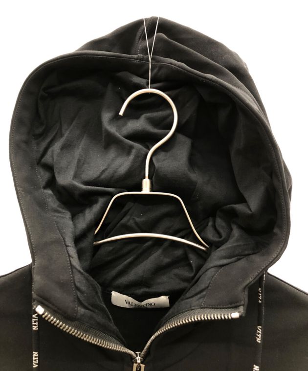 中古・古着通販】VALENTINO (ヴァレンティノ) ジップパーカー ブラック