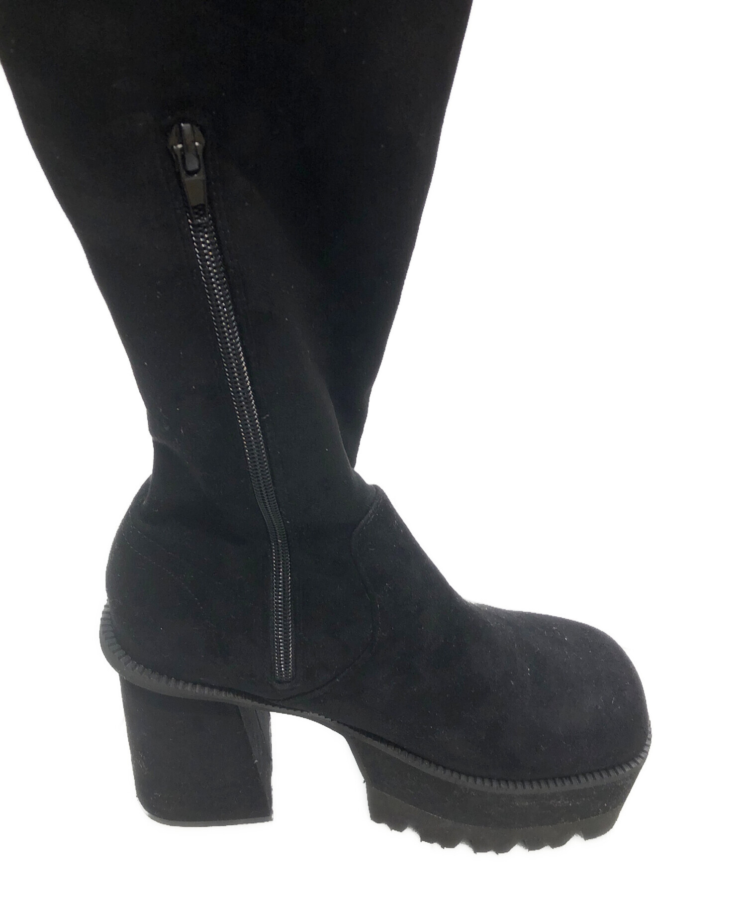 EMODA ブラック ロングブーツ Lサイズ 中古・古着通販】EMODA (エモダ) ロングブーツ ブラック サイズ:L