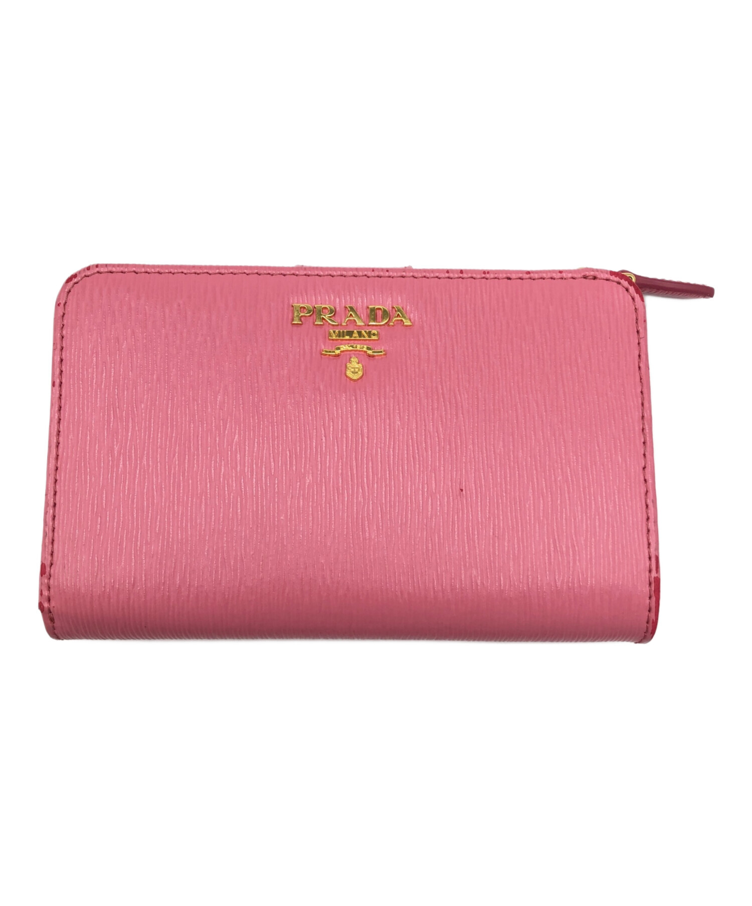 中古・古着通販】PRADA (プラダ) 2つ折り財布 サフィアーノ ピンク 