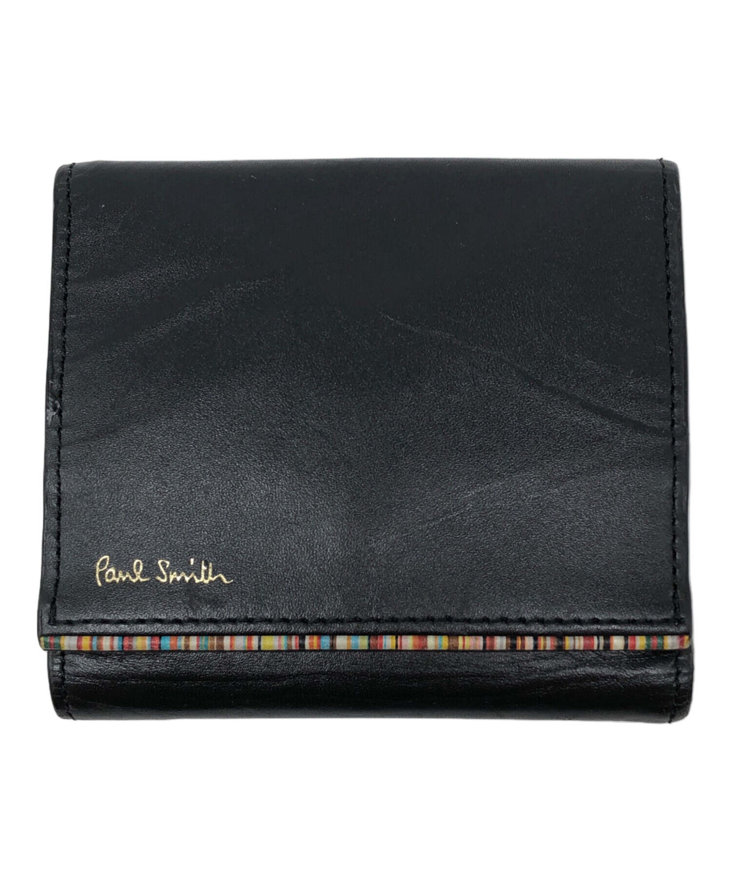 中古・古着通販】PAUL SMITH (ポールスミス) 2つ折り財布 ブラック