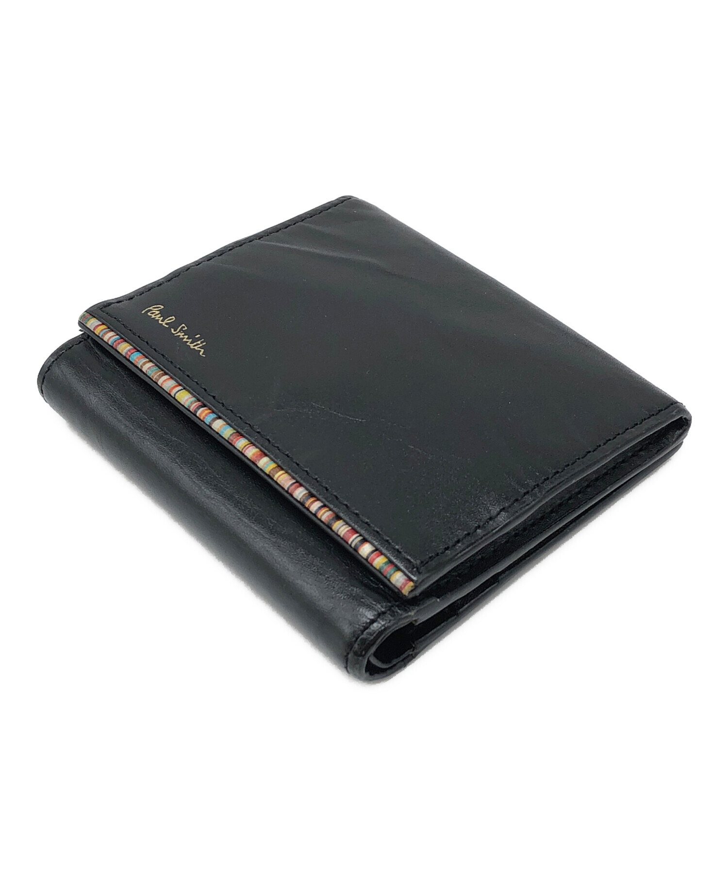 中古・古着通販】PAUL SMITH (ポールスミス) 2つ折り財布 ブラック
