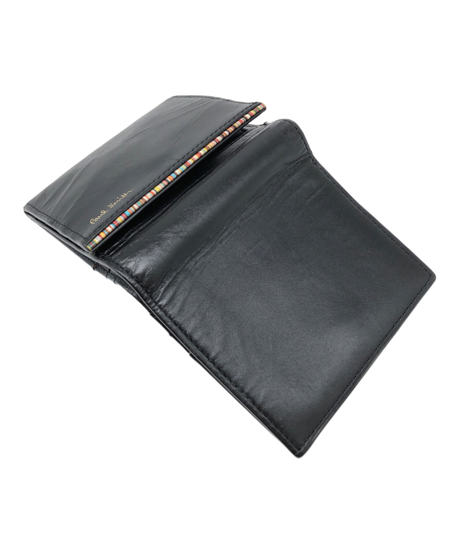 中古・古着通販】PAUL SMITH (ポールスミス) 2つ折り財布 ブラック