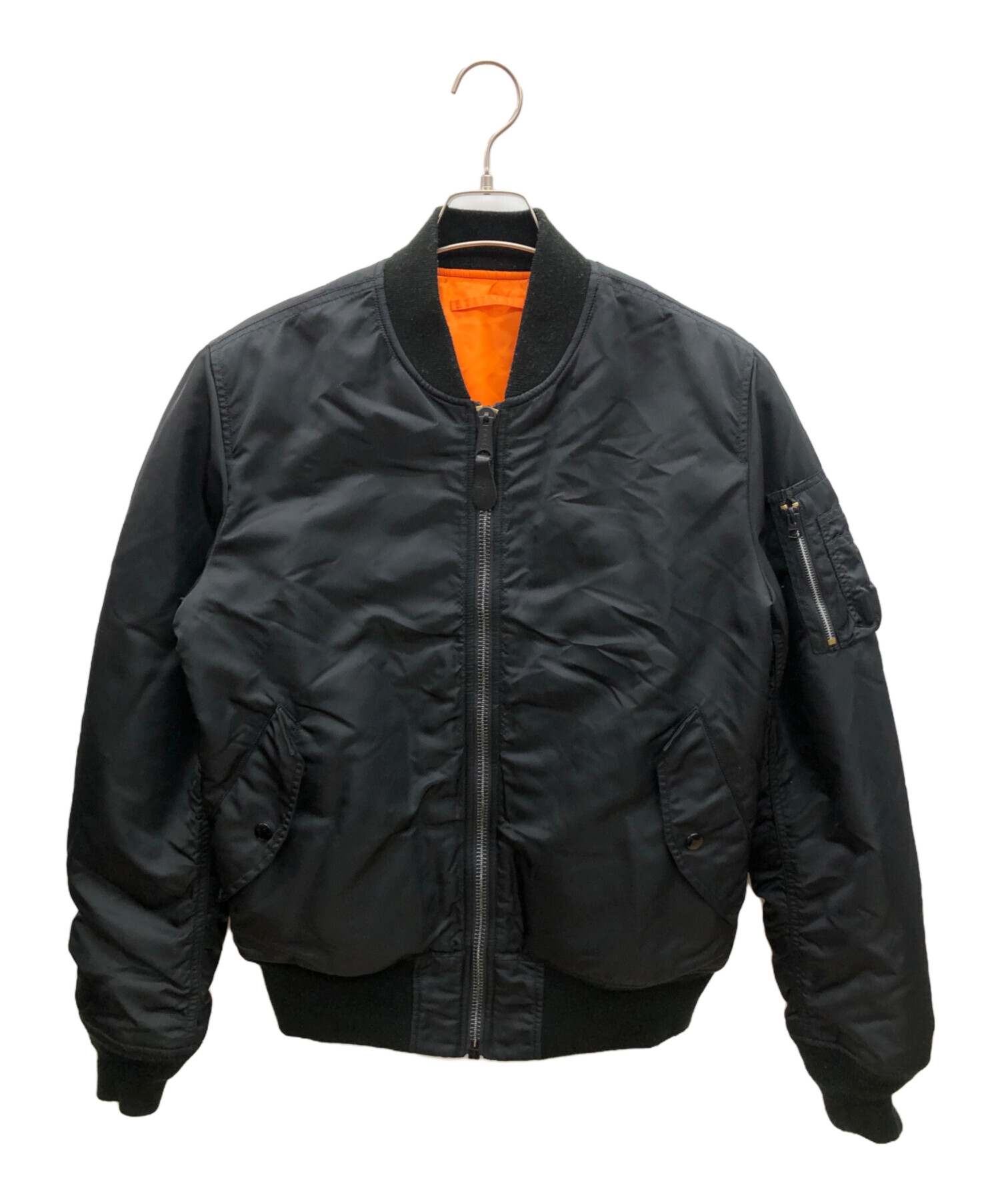 麻婆枝豆ALPHAアルファMA-1ビッグサイズXLブラック×オレンジ復刻 麻婆