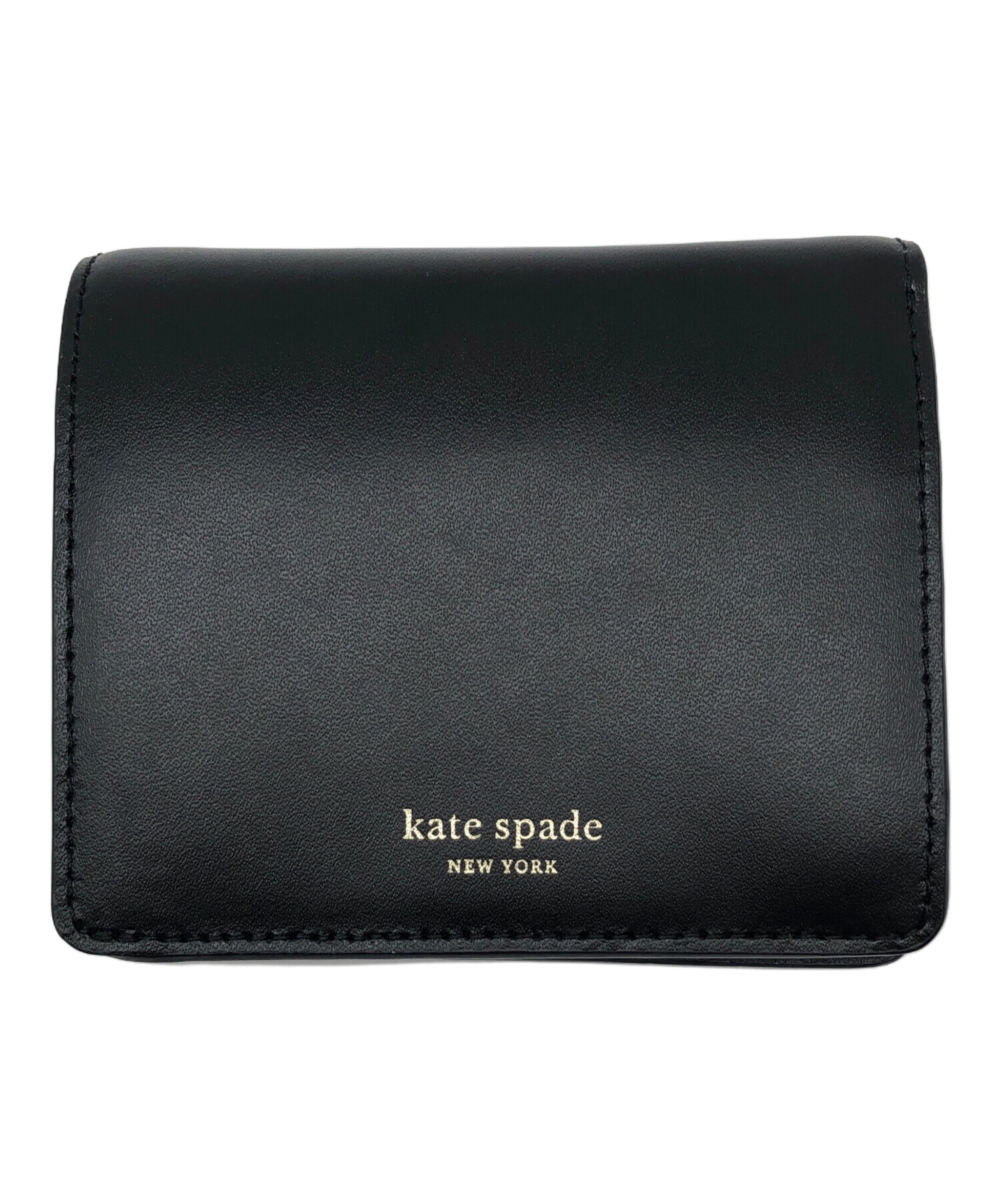 kate spade ブラック キルティング 二つ折り財布 - メルカリ kate