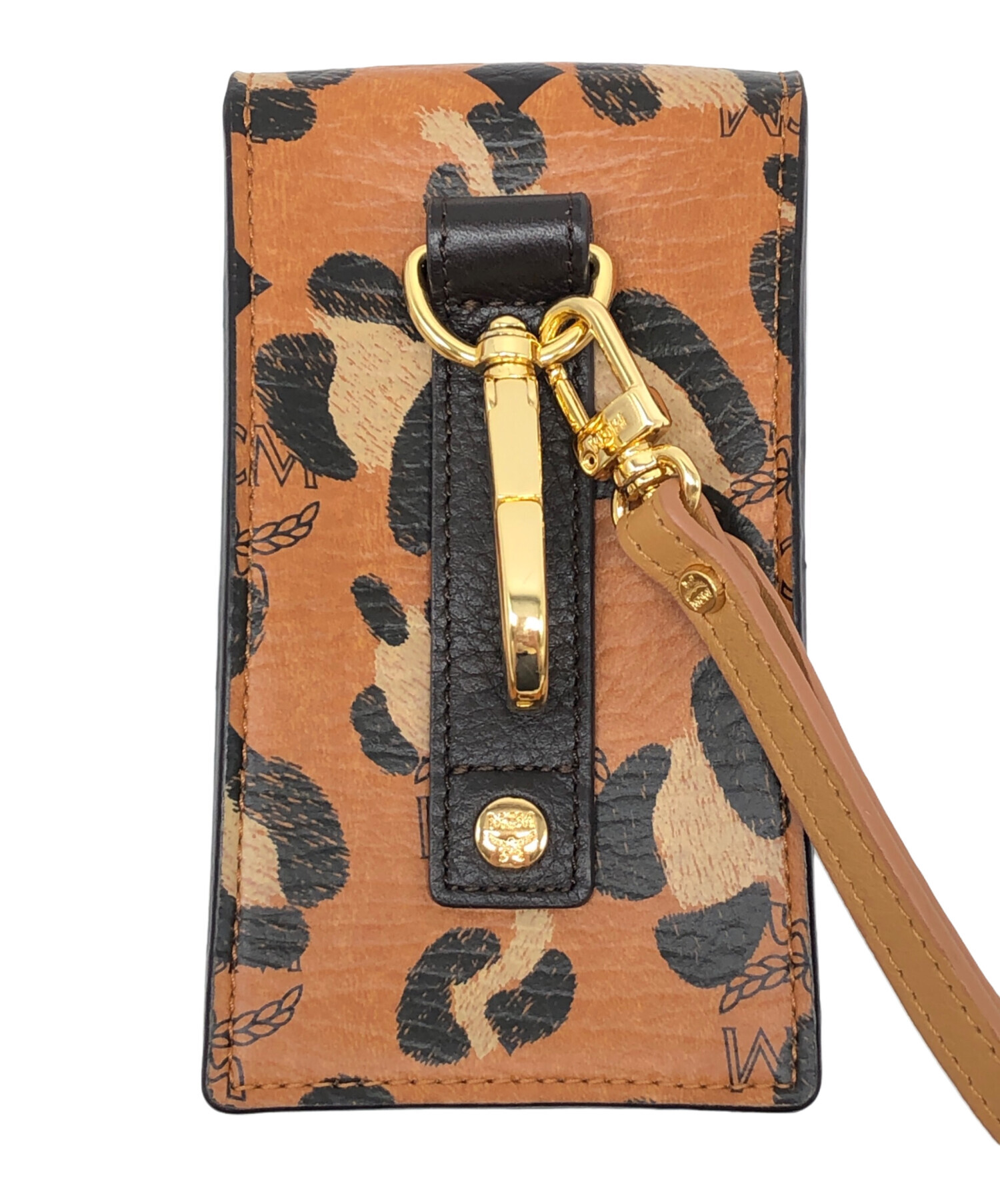 美品 MCM レオパード エンブレム ロゴ レザー フックケース 中古・古着通販】MCM (エムシーエム) レオパードエンブレムロゴレザー