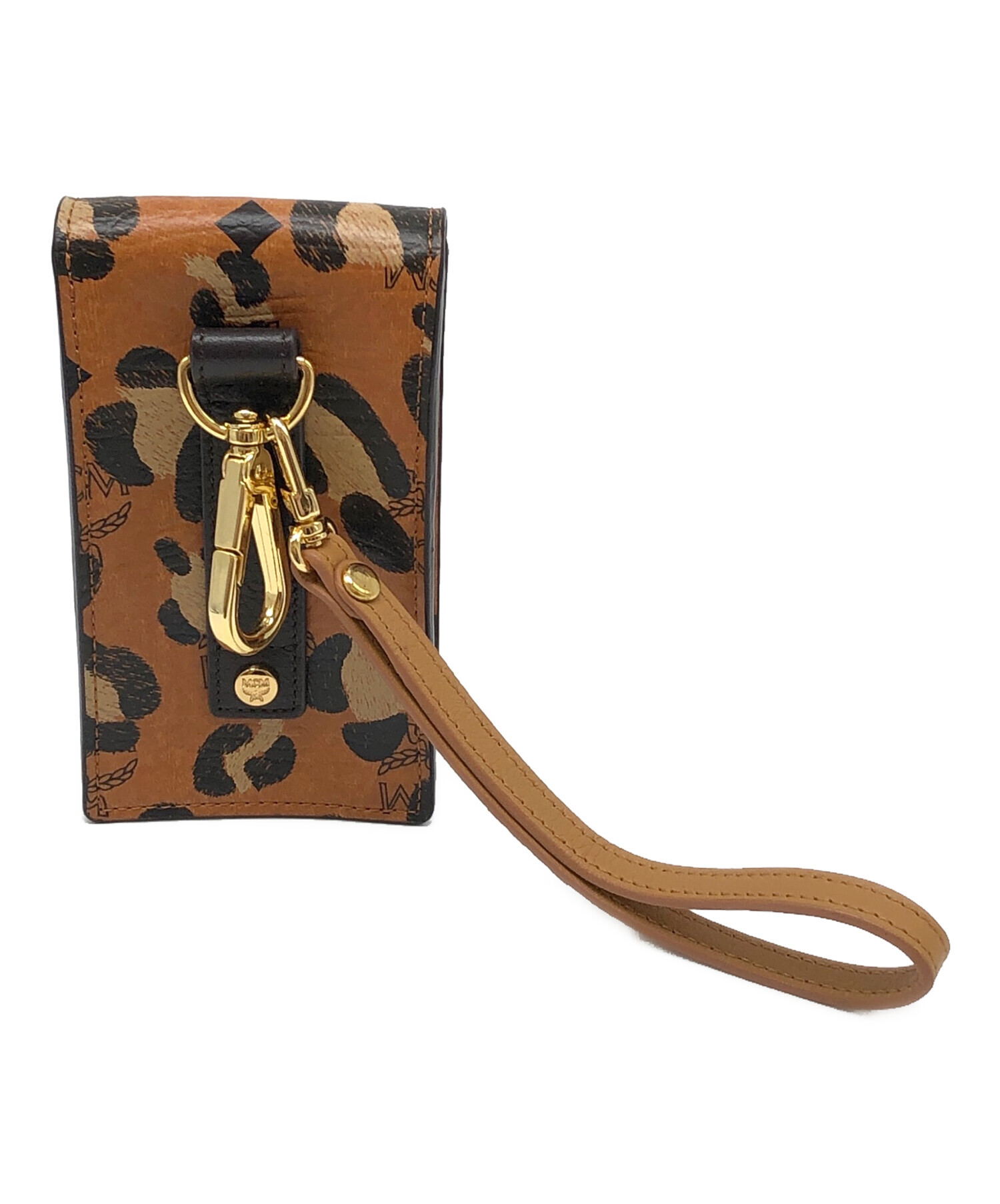 美品 MCM レオパード エンブレム ロゴ レザー フックケース 中古・古着通販】MCM (エムシーエム) レオパードエンブレムロゴレザー