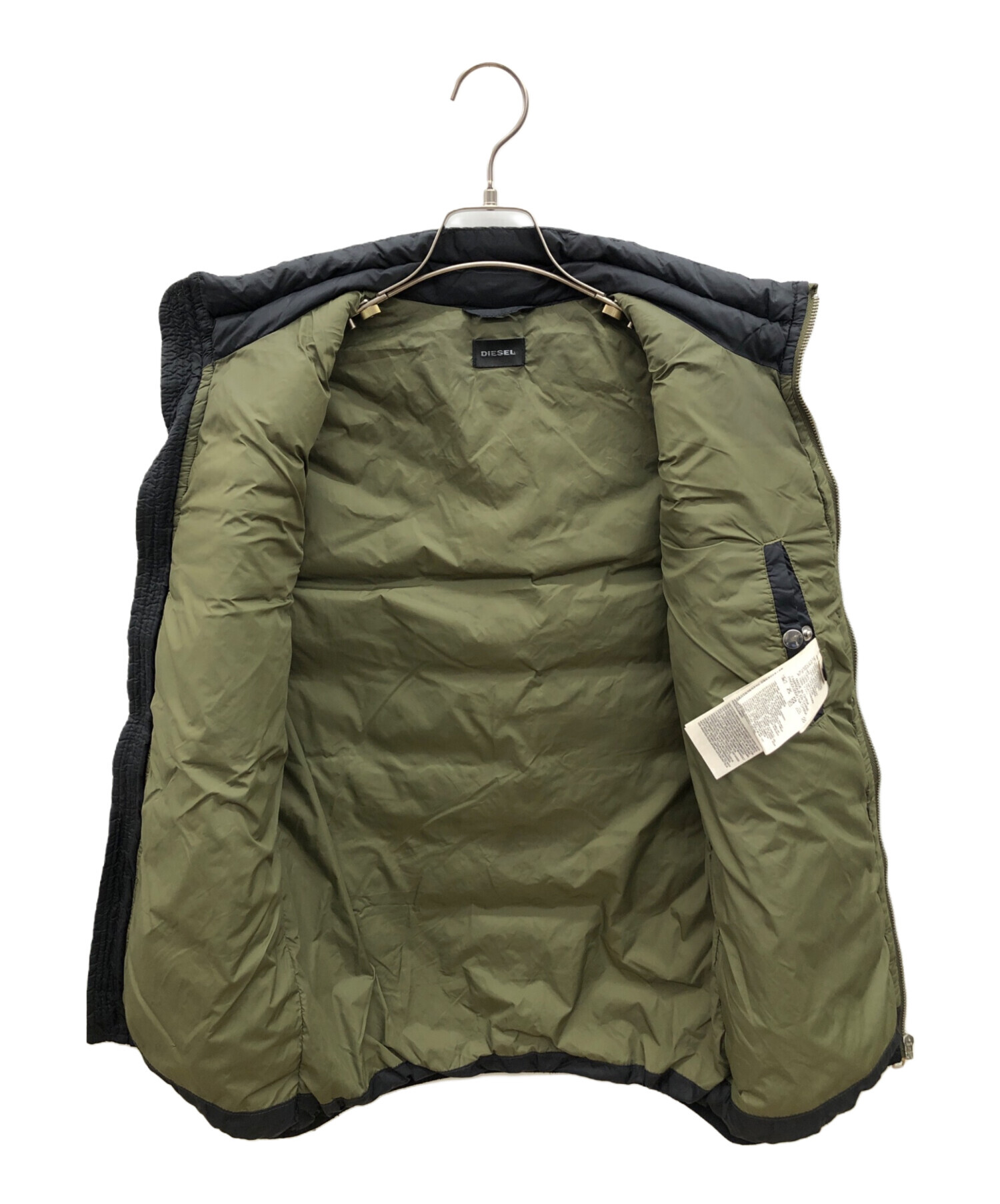 中古・古着通販】DIESEL (ディーゼル) ダウンベスト ブラック サイズ 