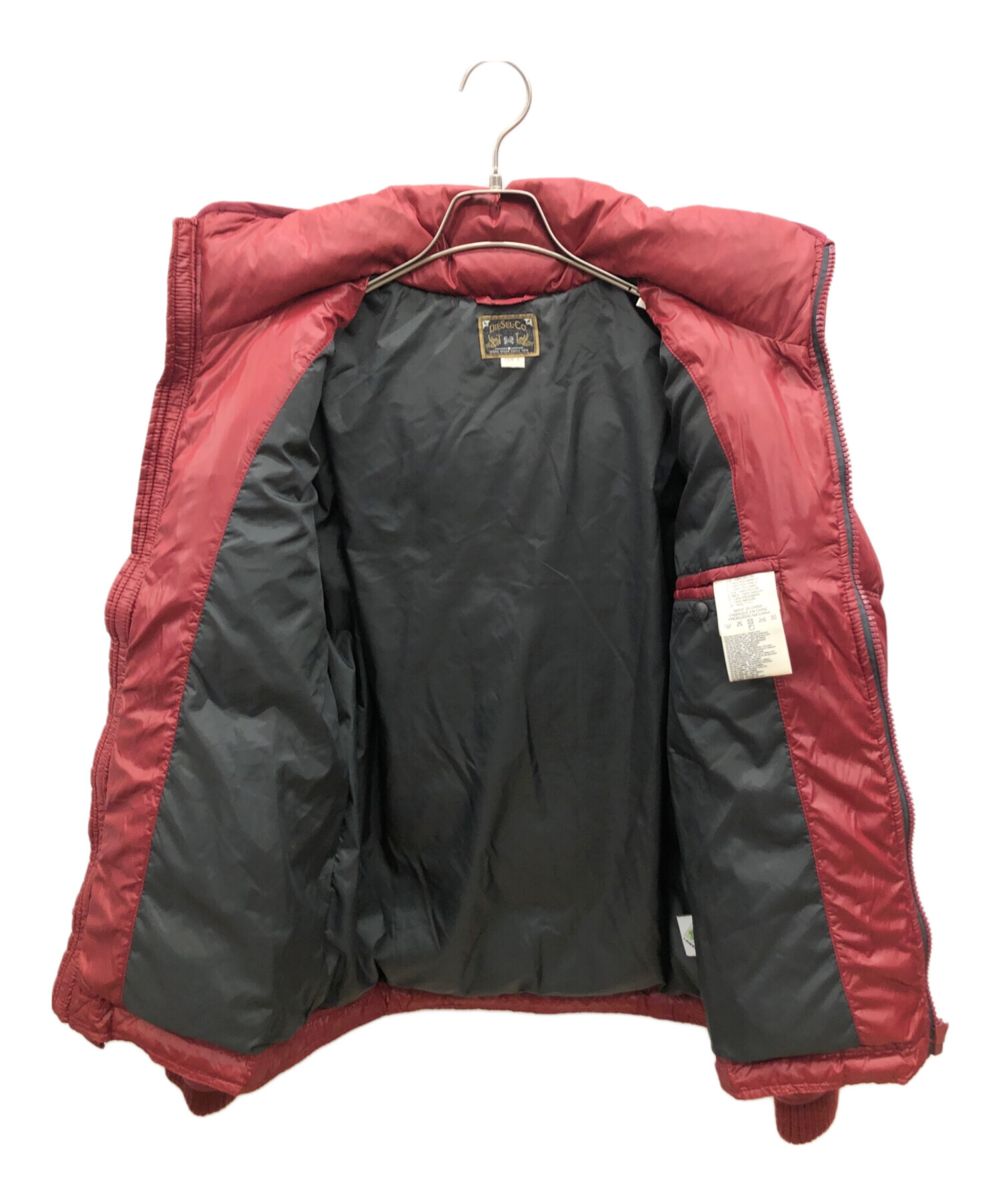 DIESEL 　赤 　ダウンジャケット　レディース DIESEL - Diesel ダウンジャケット 赤 レディース XSの通販 by