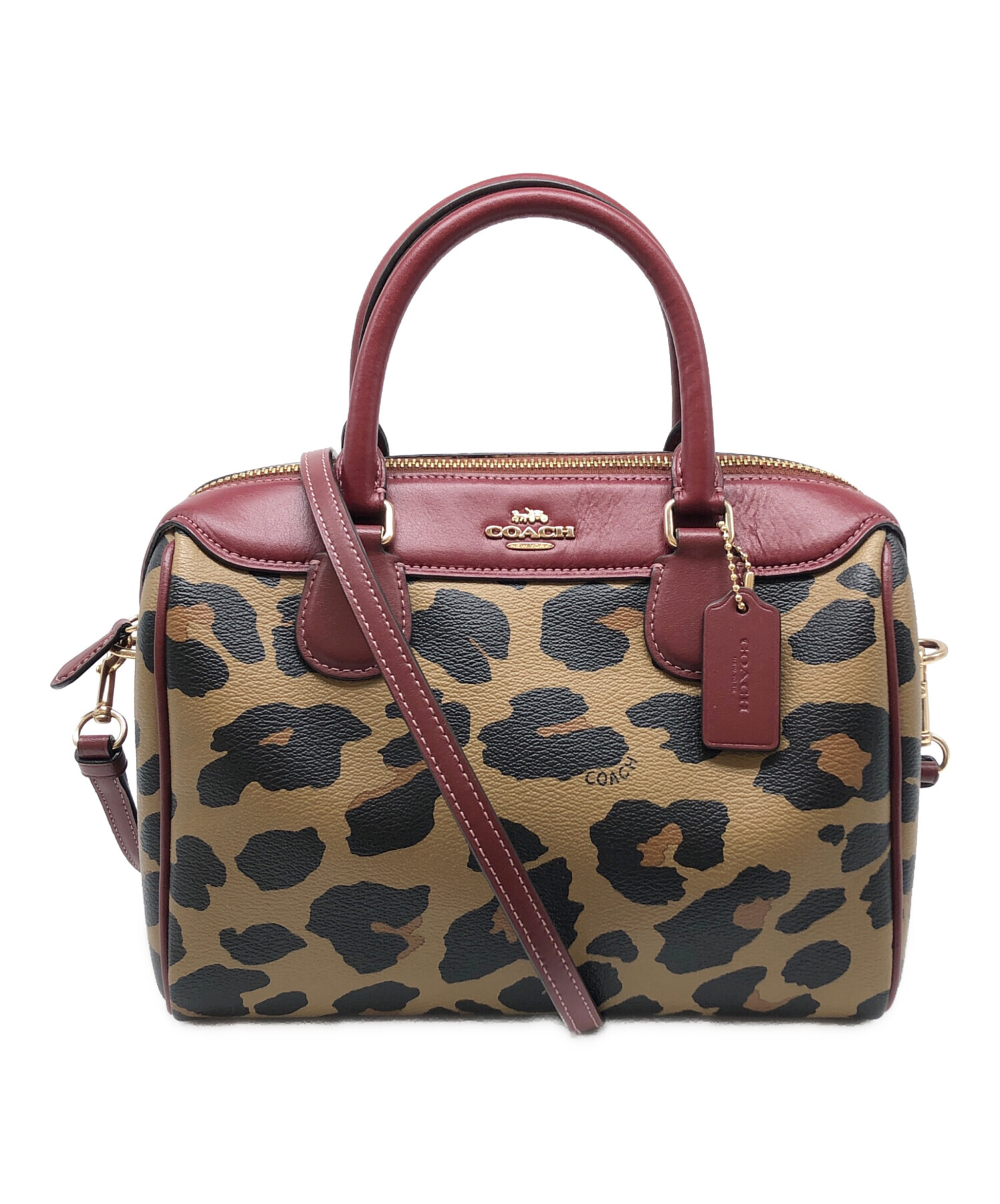 中古・古着通販】COACH (コーチ) 2WAYバッグ レオパード ベージュ 