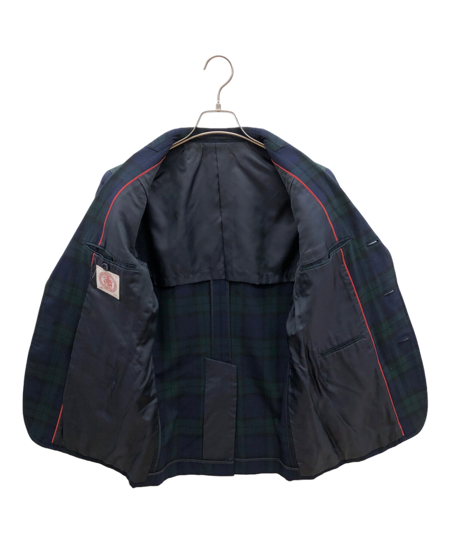 美品✨J.PRESS テーラードジャケット 紺ブレ タータンチェック 銀