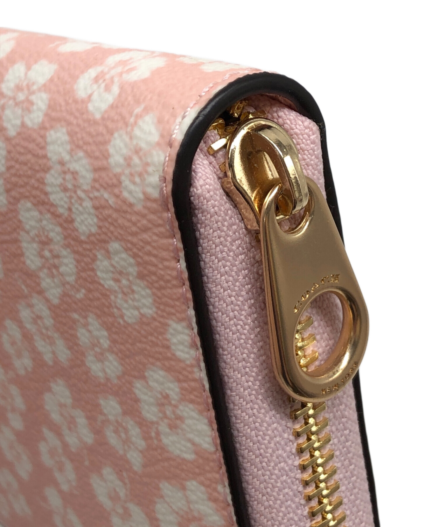 中古・古着通販】COACH (コーチ) ラウンドファスナー財布 花柄 ピンク