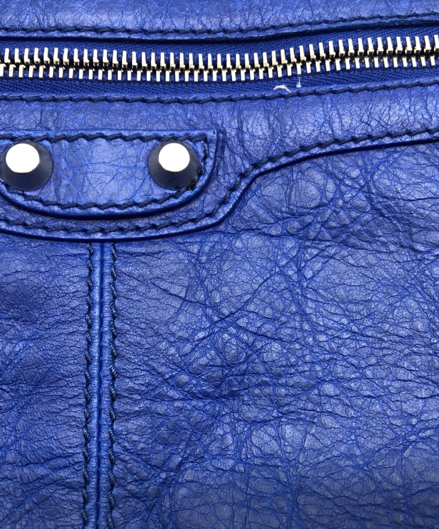 Balenciaga バレンシアガ ブルーグレー レザー クラッチバッグ Balenciaga バレンシアガ ブルーグレー レザー クラッチバッグ