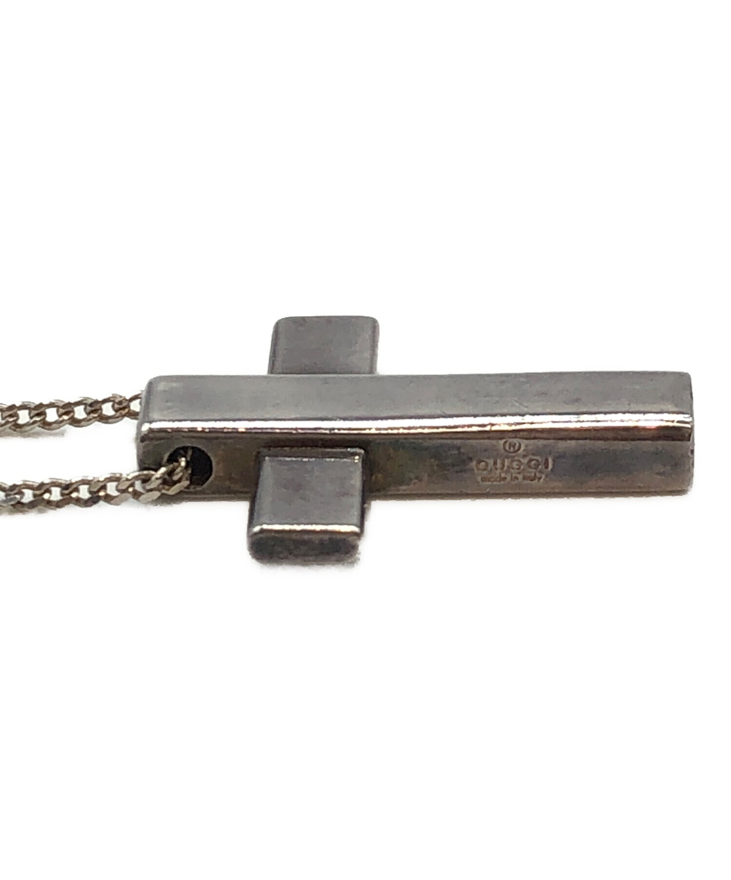 中古・古着通販】GUCCI (グッチ) クロスネックレス シルバー｜ブランド 