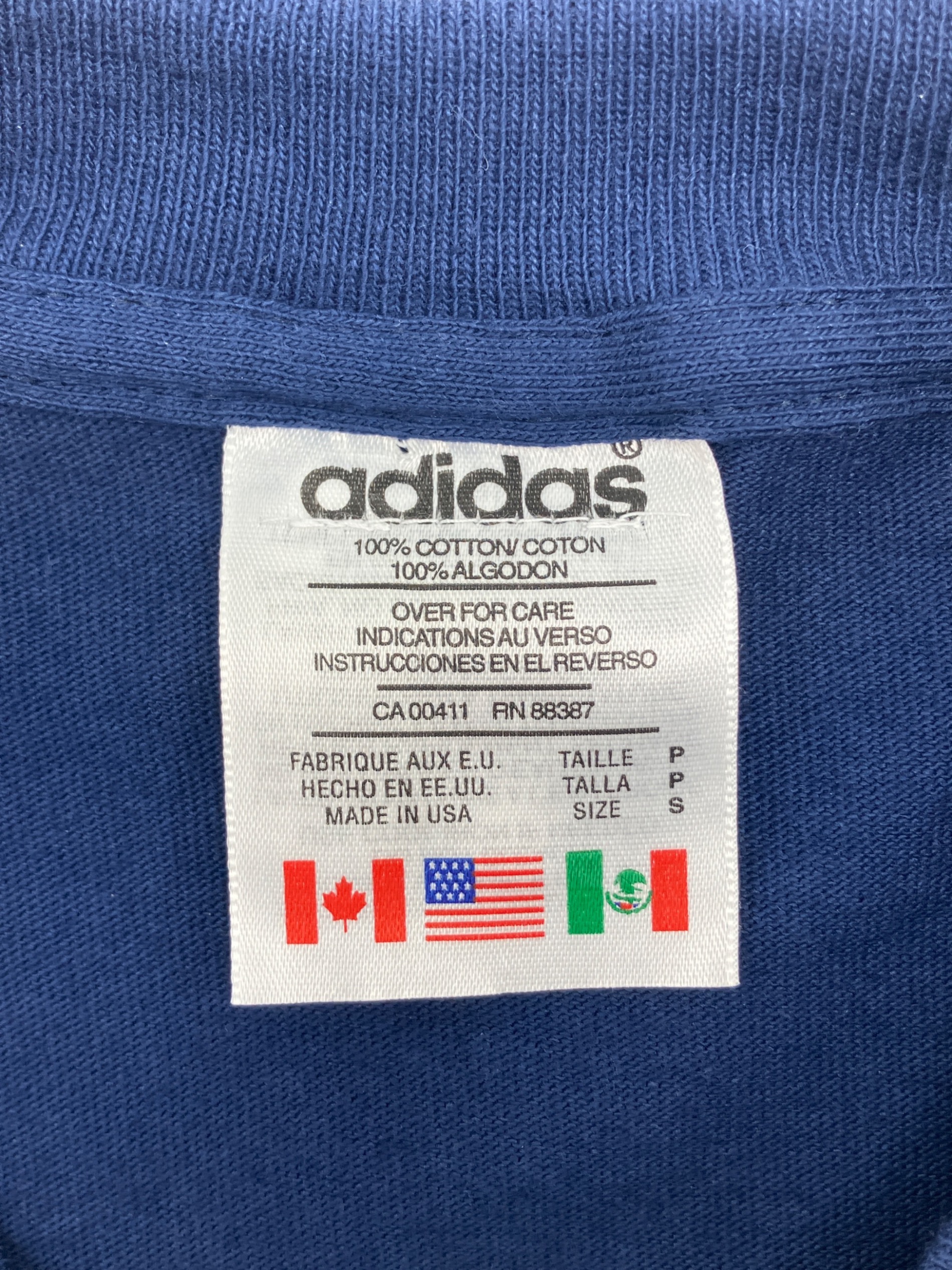 中古・古着通販】adidas (アディダス) 90sロゴプリントシャツ 万国旗