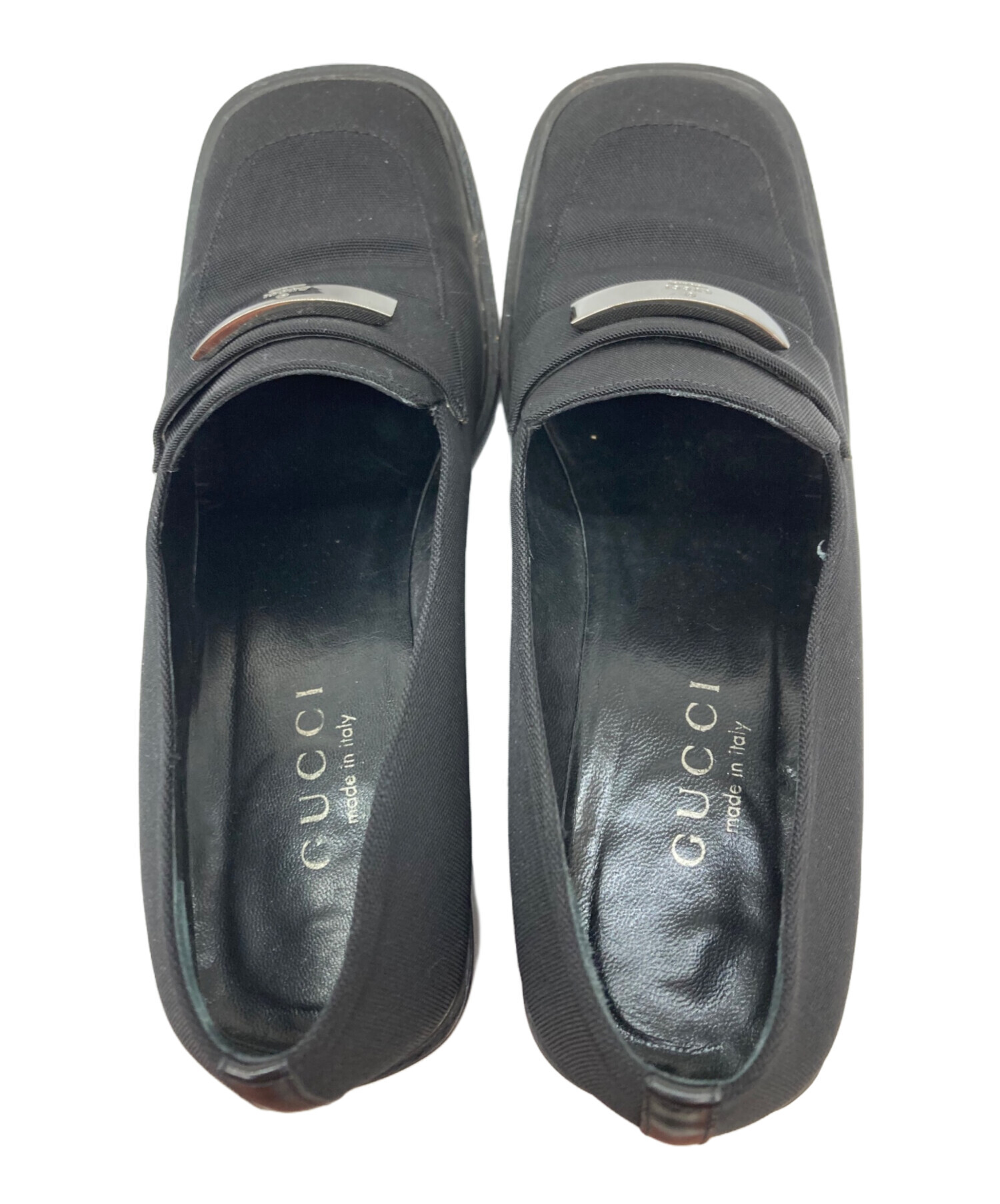 中古・古着通販】GUCCI (グッチ) ローファー スクエアトゥ ブラック