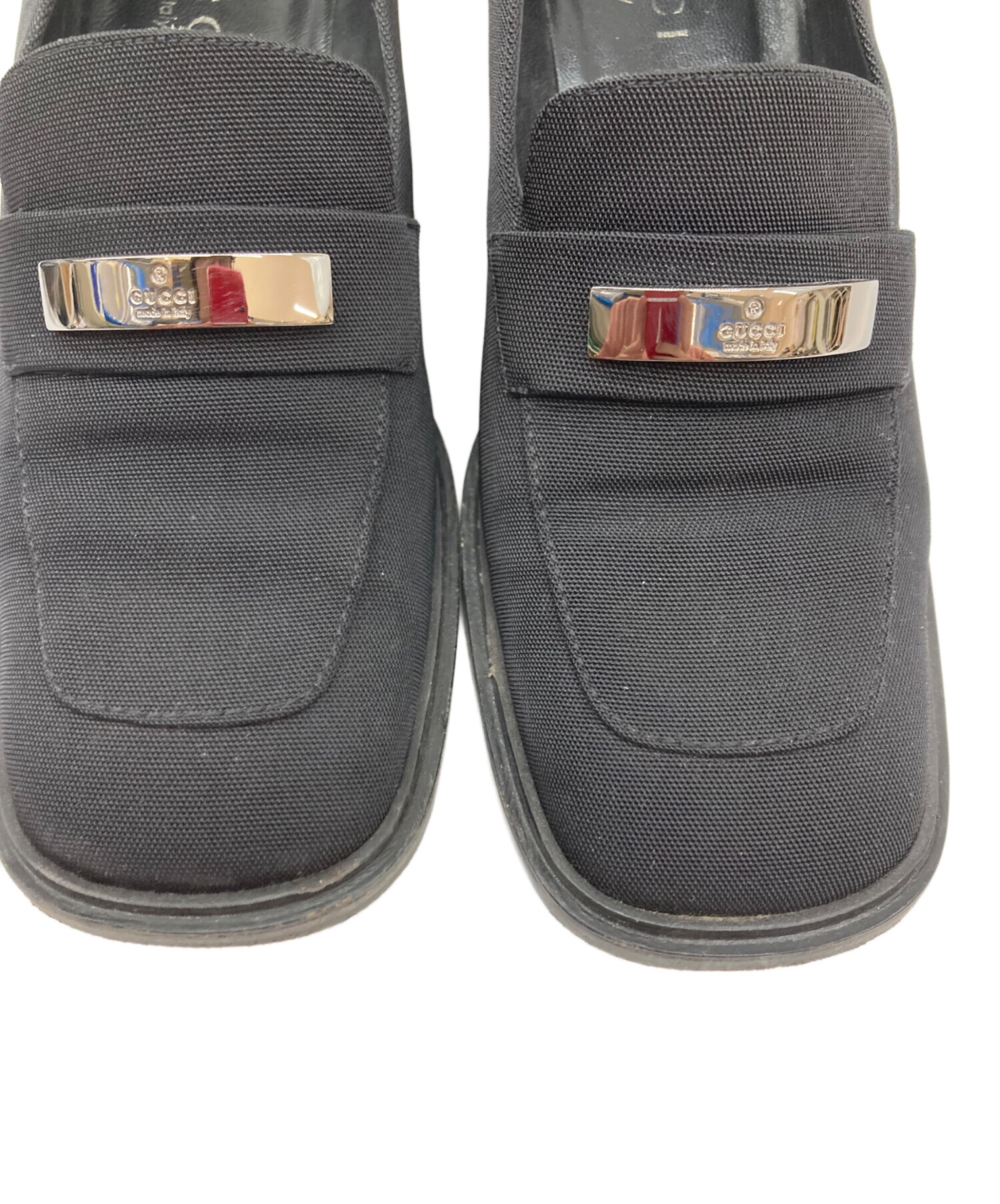 中古・古着通販】GUCCI (グッチ) ローファー スクエアトゥ ブラック