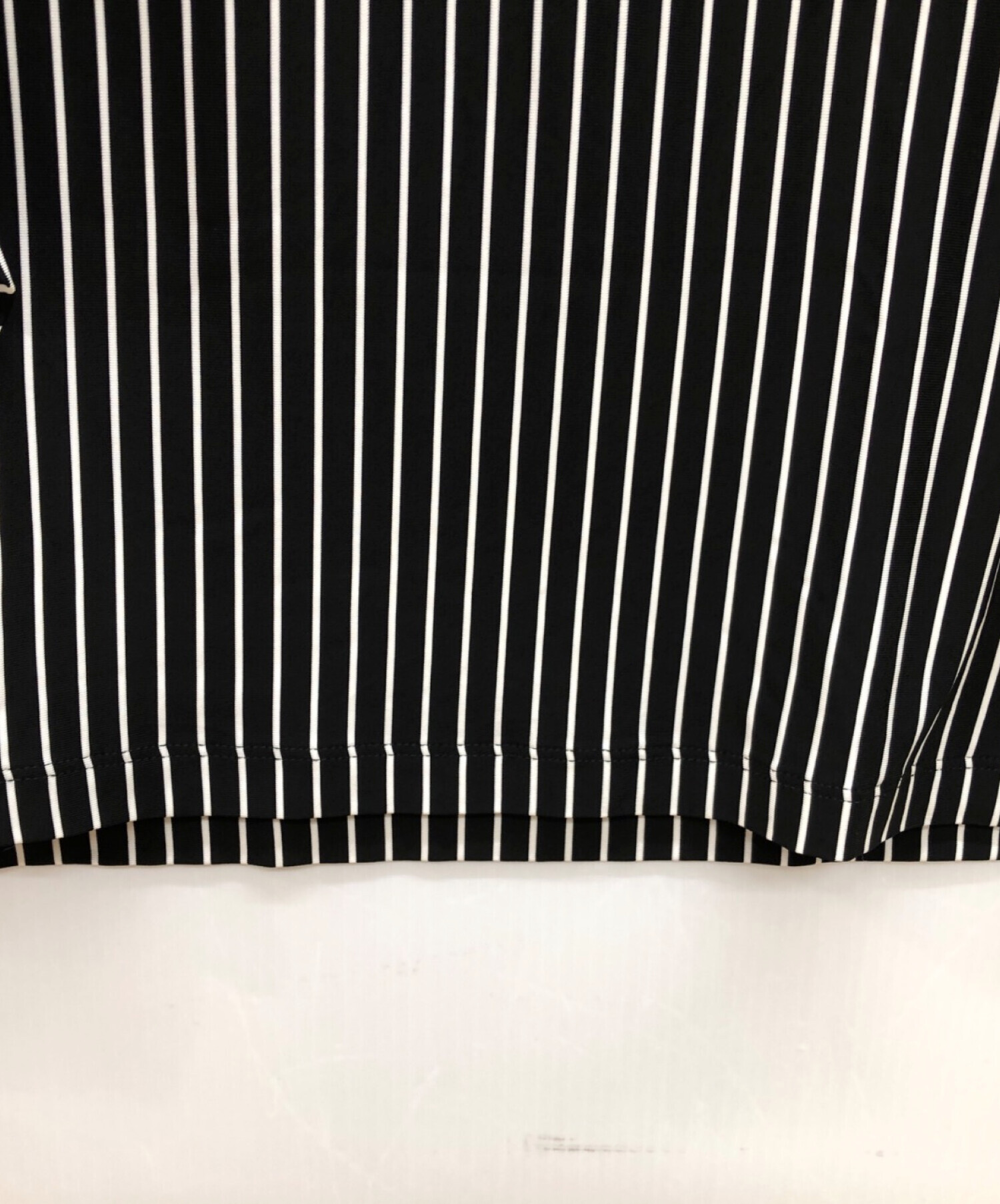 美品【メゾンマルジェラ】MM6 ストライプ ノースリーブ ブラウス XS 黒×茶 中古・古着通販】MM6 Maison Margiela (エムエムシックスメゾン
