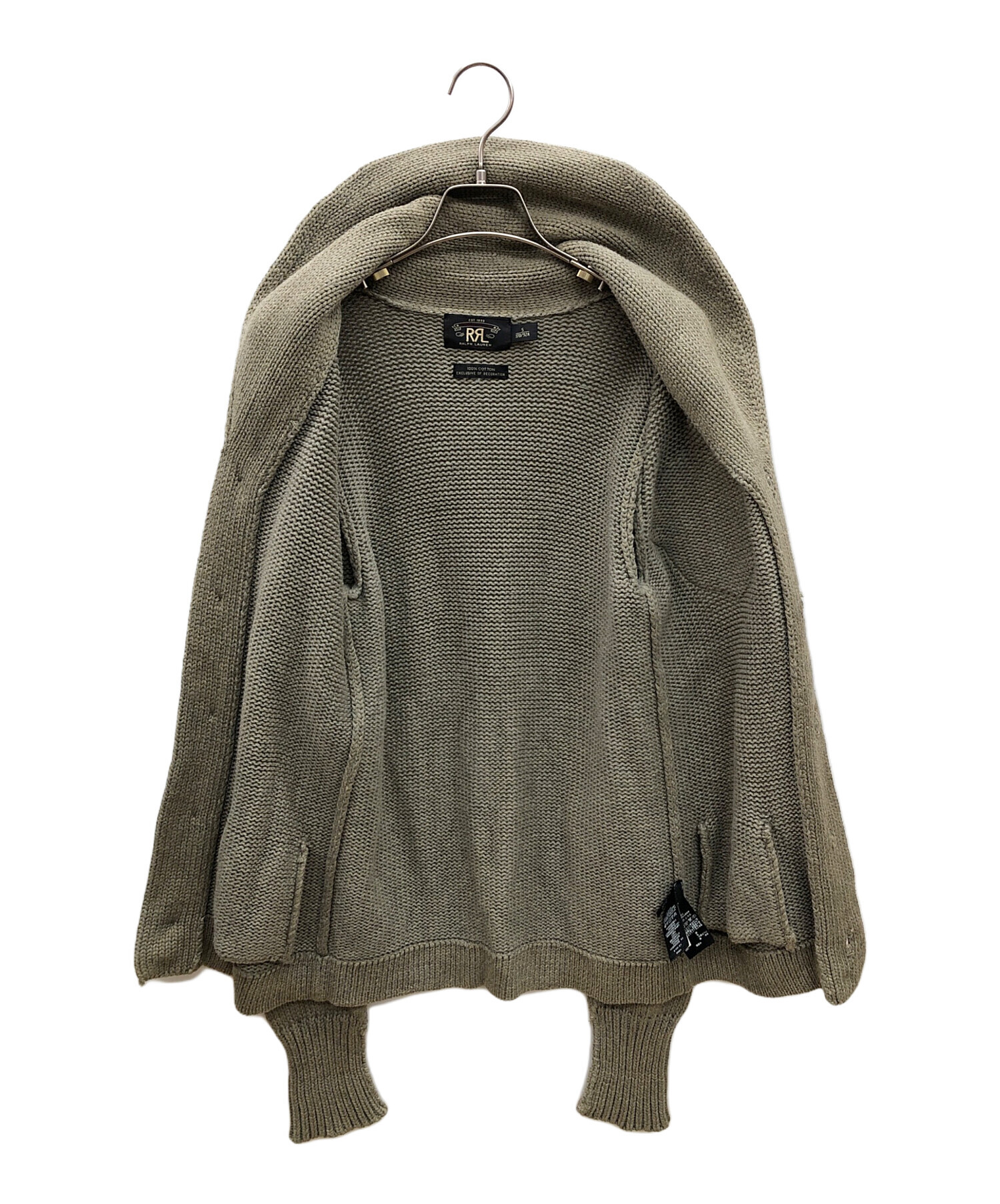 中古・古着通販】RRL (ダブルアールエル) ニットカーディガン カーキ 