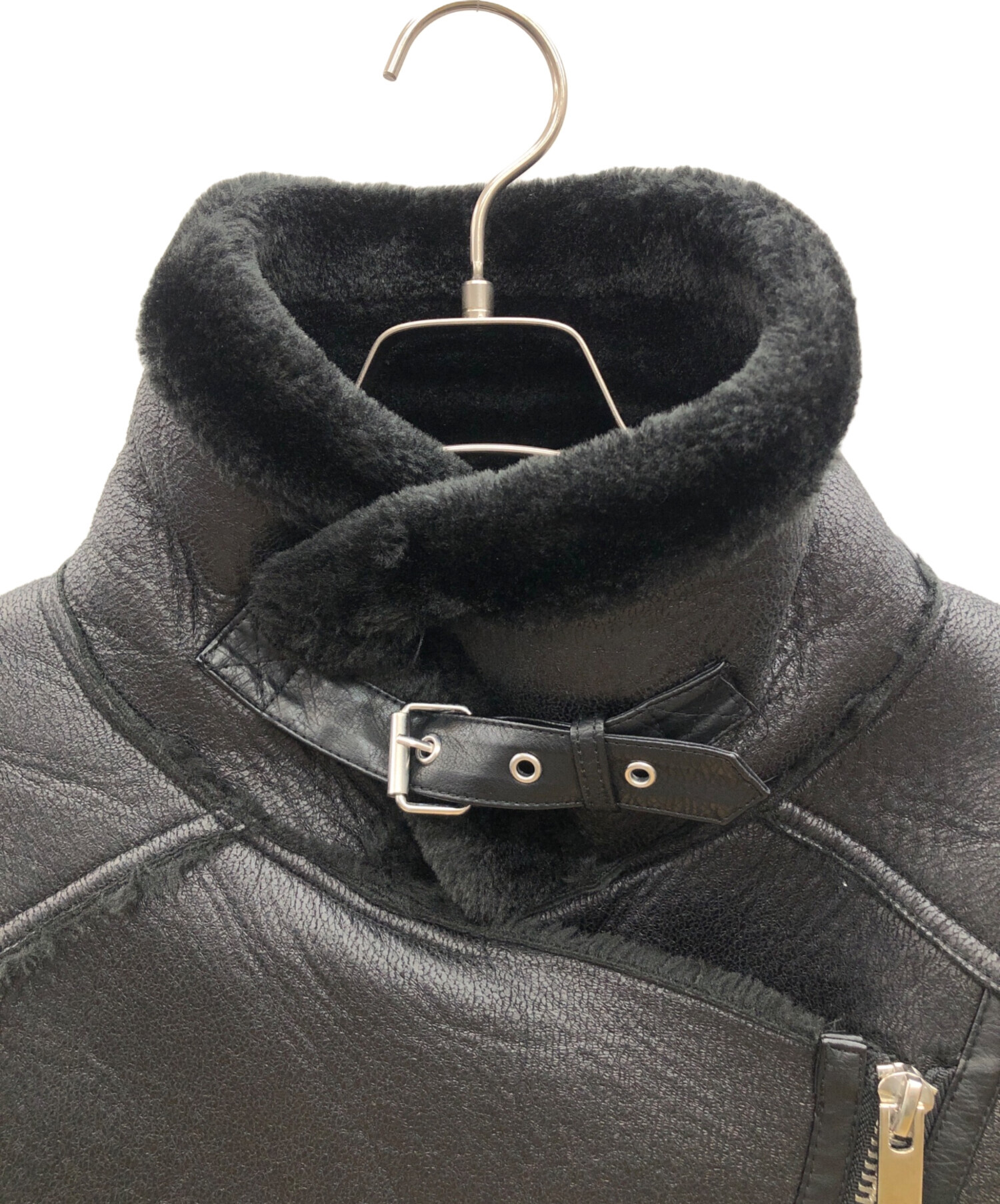 新品未使用 ZARA ブラックレザー ムートン ライダースジャケット Ｌ ZARA - 【ZARA】フェイクムートンライダース ボアジャケット ダブルの