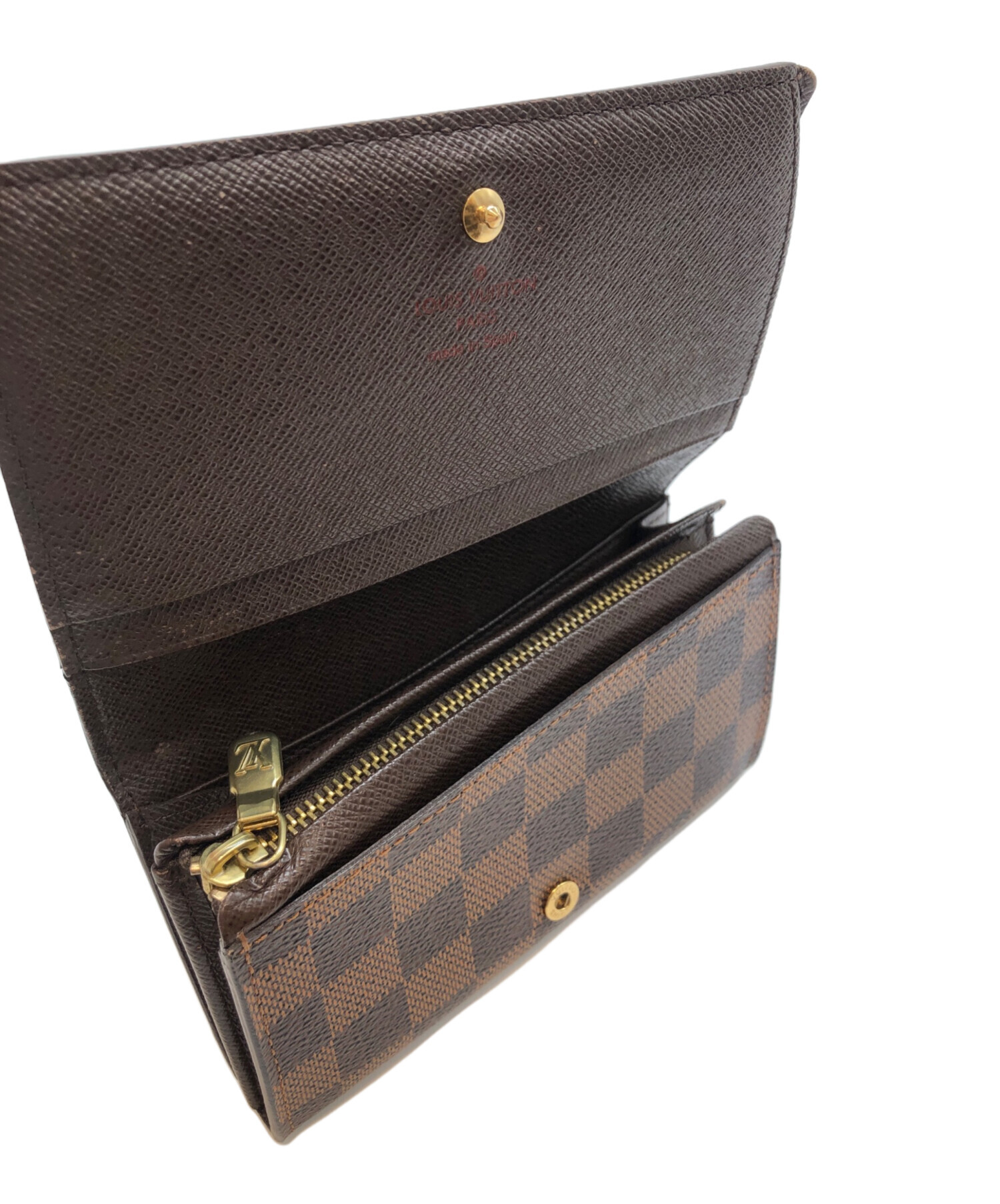 LOUIS VUITTON ルイヴィトン ダミエ ポルトモネ ビエ トレゾール 良品