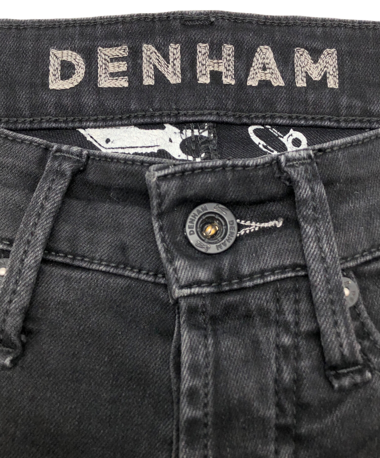 中古・古着通販】Denham (デンハム) デニムパンツ ブラック サイズ:W28