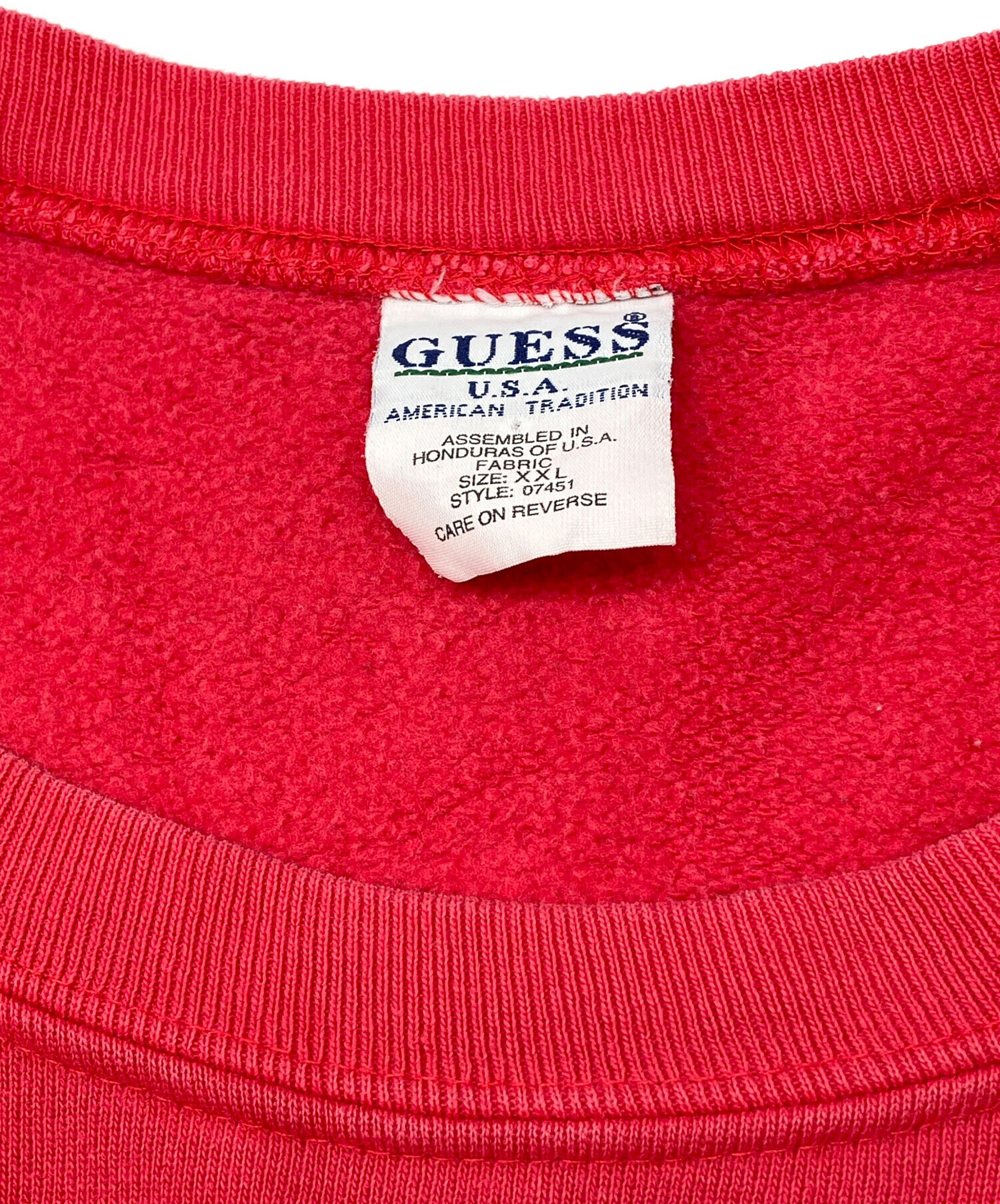 中古・古着通販】GUESS (ゲス) 90s刺繍スウェット USA製 古着 レッド 