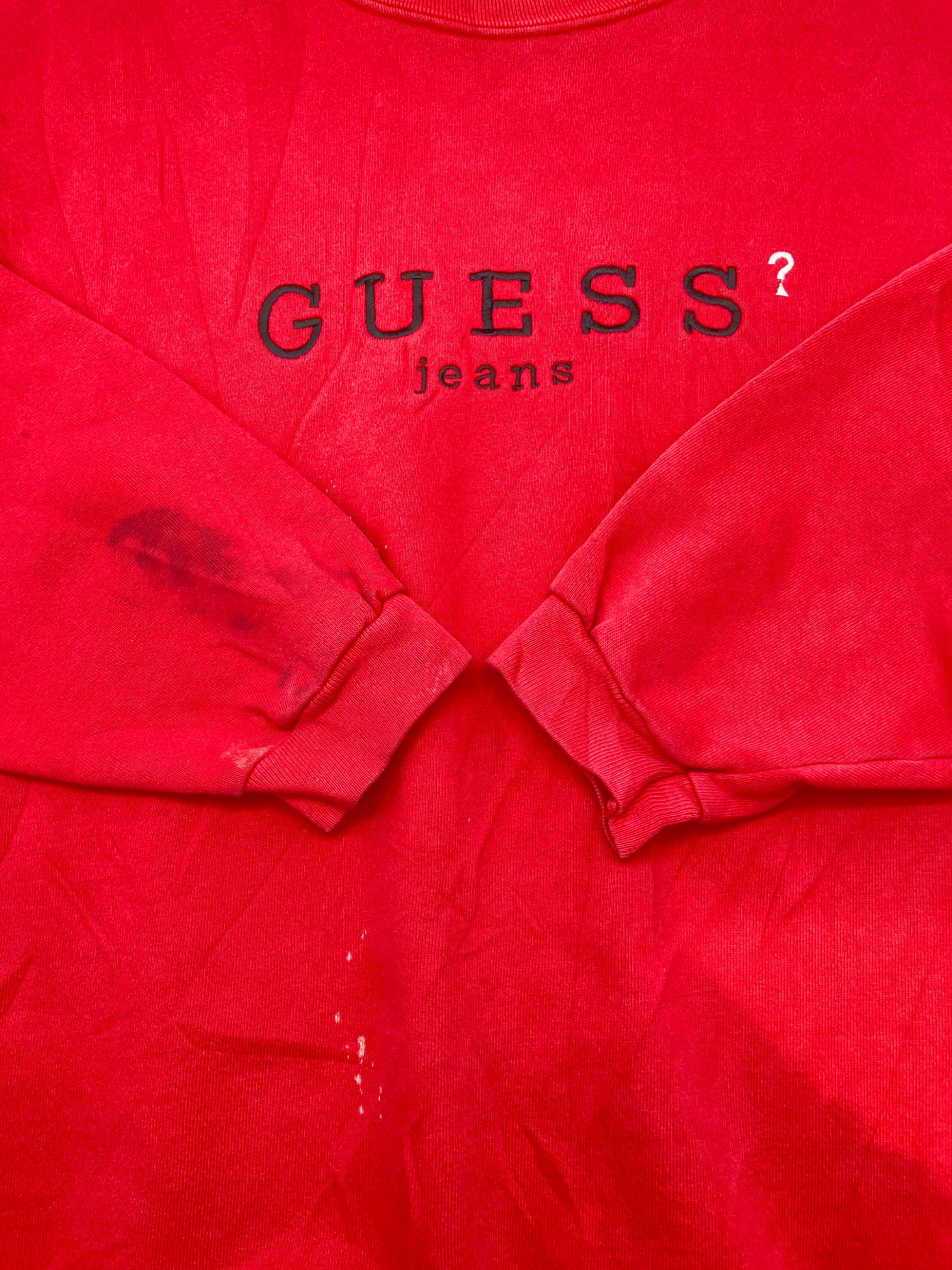 中古・古着通販】GUESS (ゲス) 90s刺繍スウェット USA製 古着 レッド 