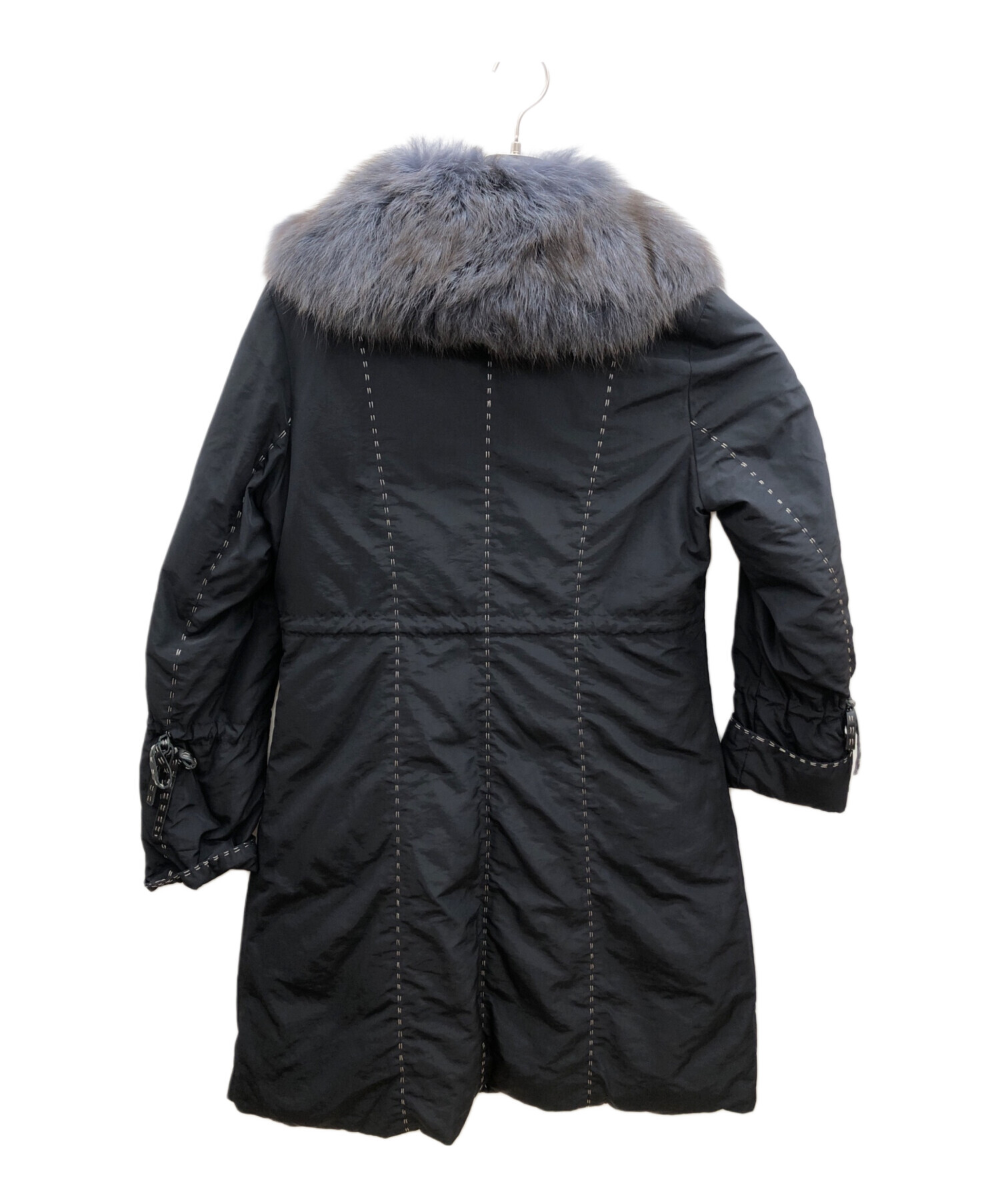 BALMAIN バルマン ダウンコート フード BLACK 黒 ファー欠品 BALMAIN バルマン ダウン コート Lサイズ ファー フード レディース