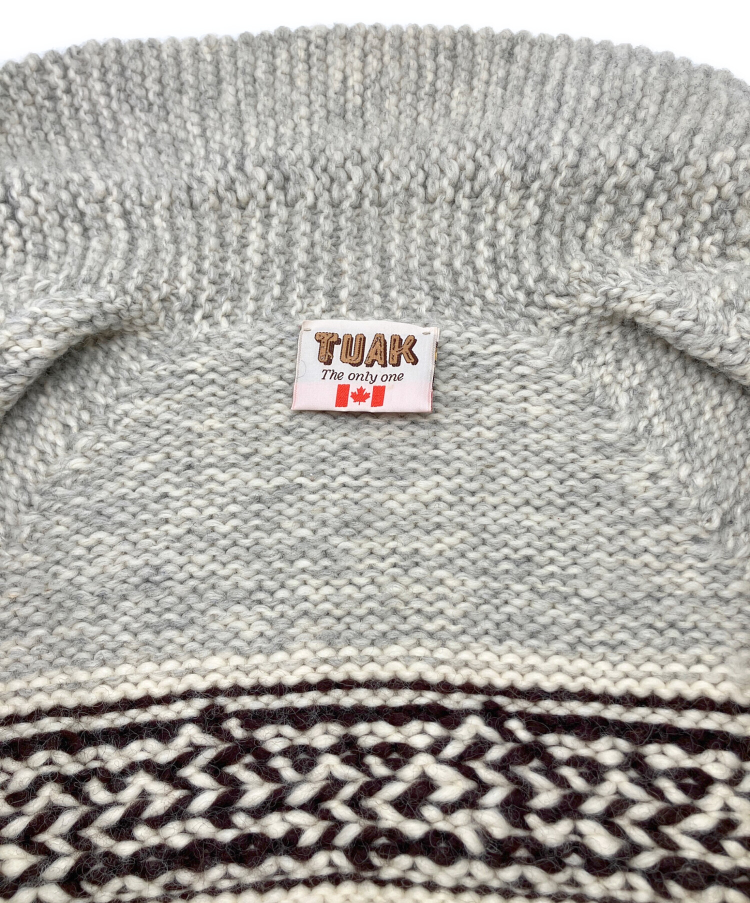 中古・古着通販】TUAK (トゥアック) 90sカウチンニットジャケット 古着