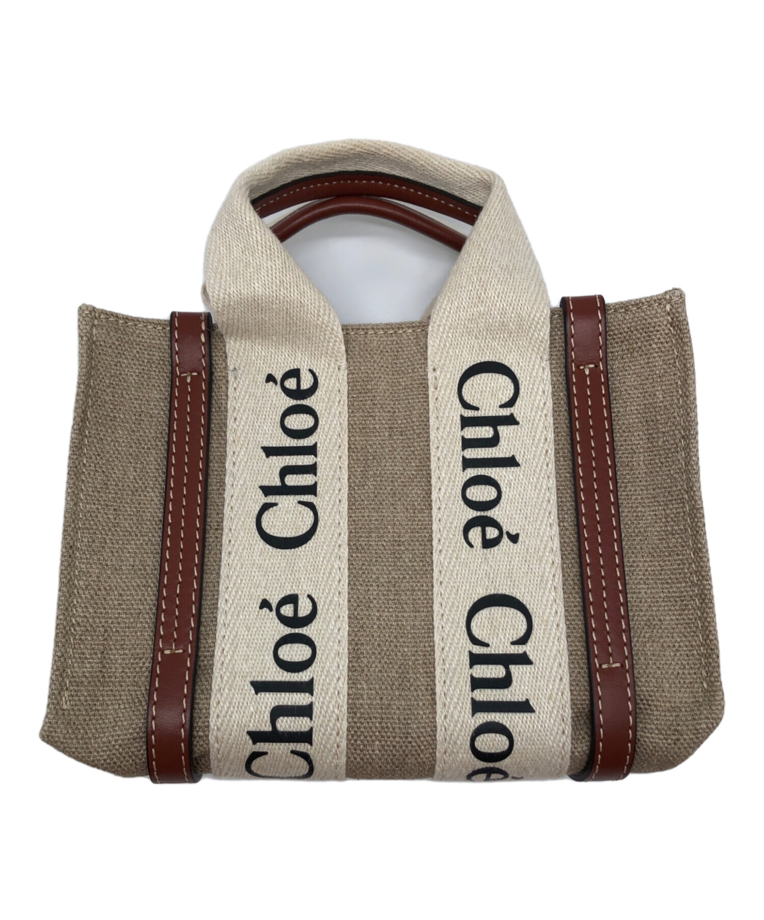 Chloé ロゴ入りトートバッグ ベージュ/ブラウン Chloé ロゴ入りトート