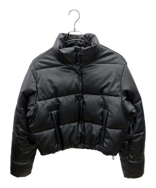 中古・古着通販】ZARA (ザラ) フェイクレザー中綿ジャケット ブラック
