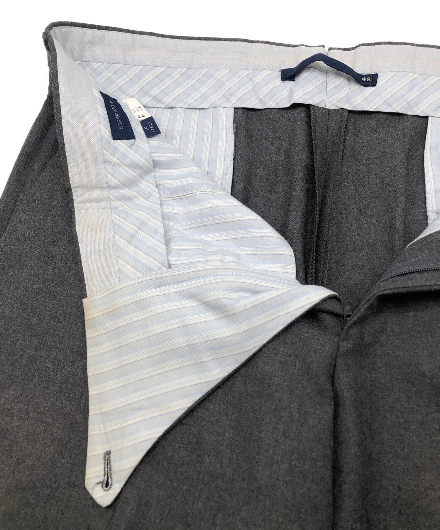 中古・古着通販】INCOTEX (インコテックス) ウールパンツ グレー