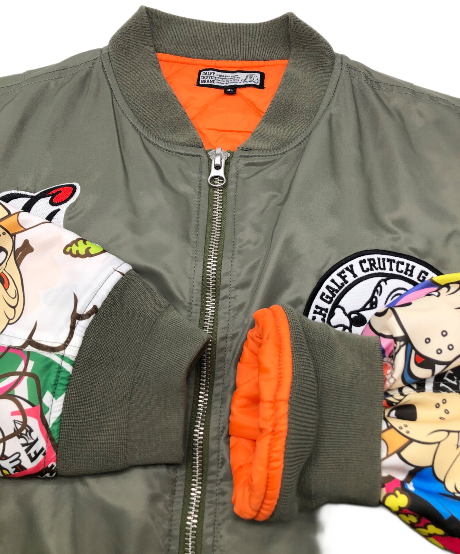 中古・古着通販】GALFY (ガルフィー) MA-1ジャケット オリーブ サイズ