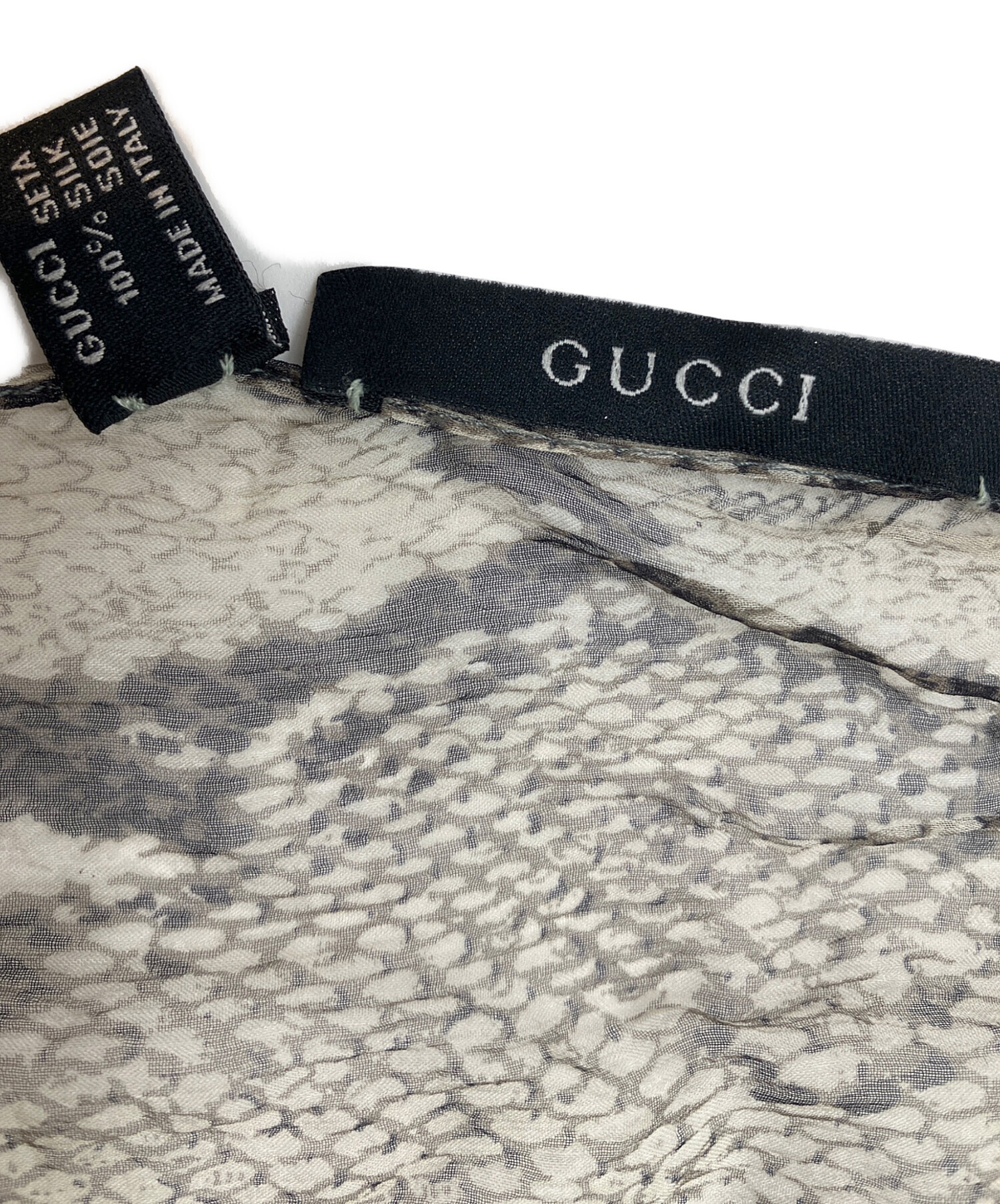中古・古着通販】GUCCI (グッチ) シルクスカーフ グレー｜ブランド