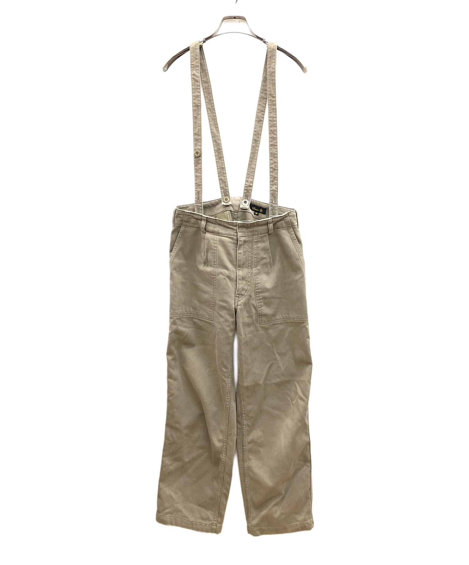 中古・古着通販】DRAWER (ドゥロワー) サスペンダー付パンツ ベージュ