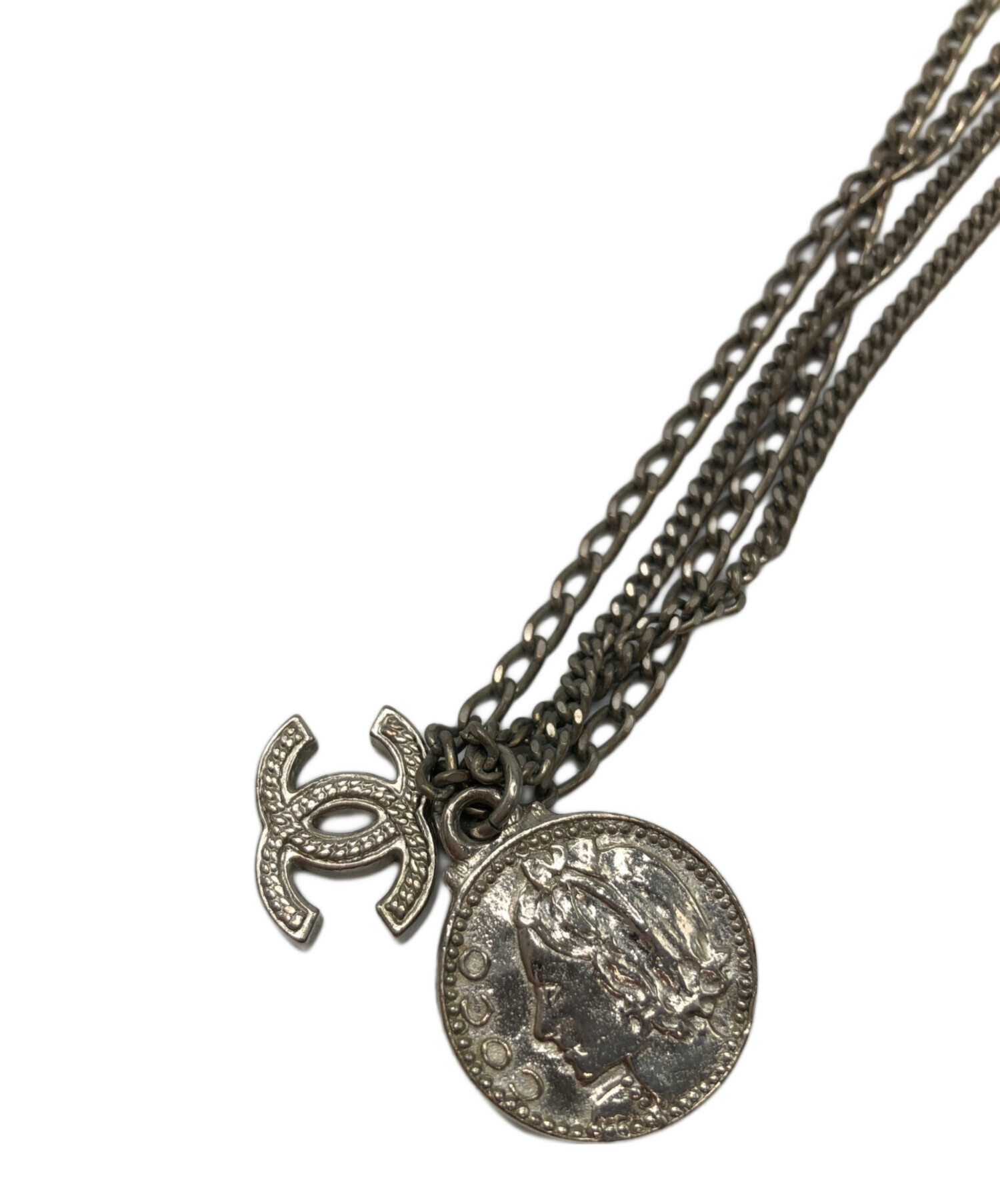 中古・古着通販】CHANEL (シャネル) ココマークダブルチェーン