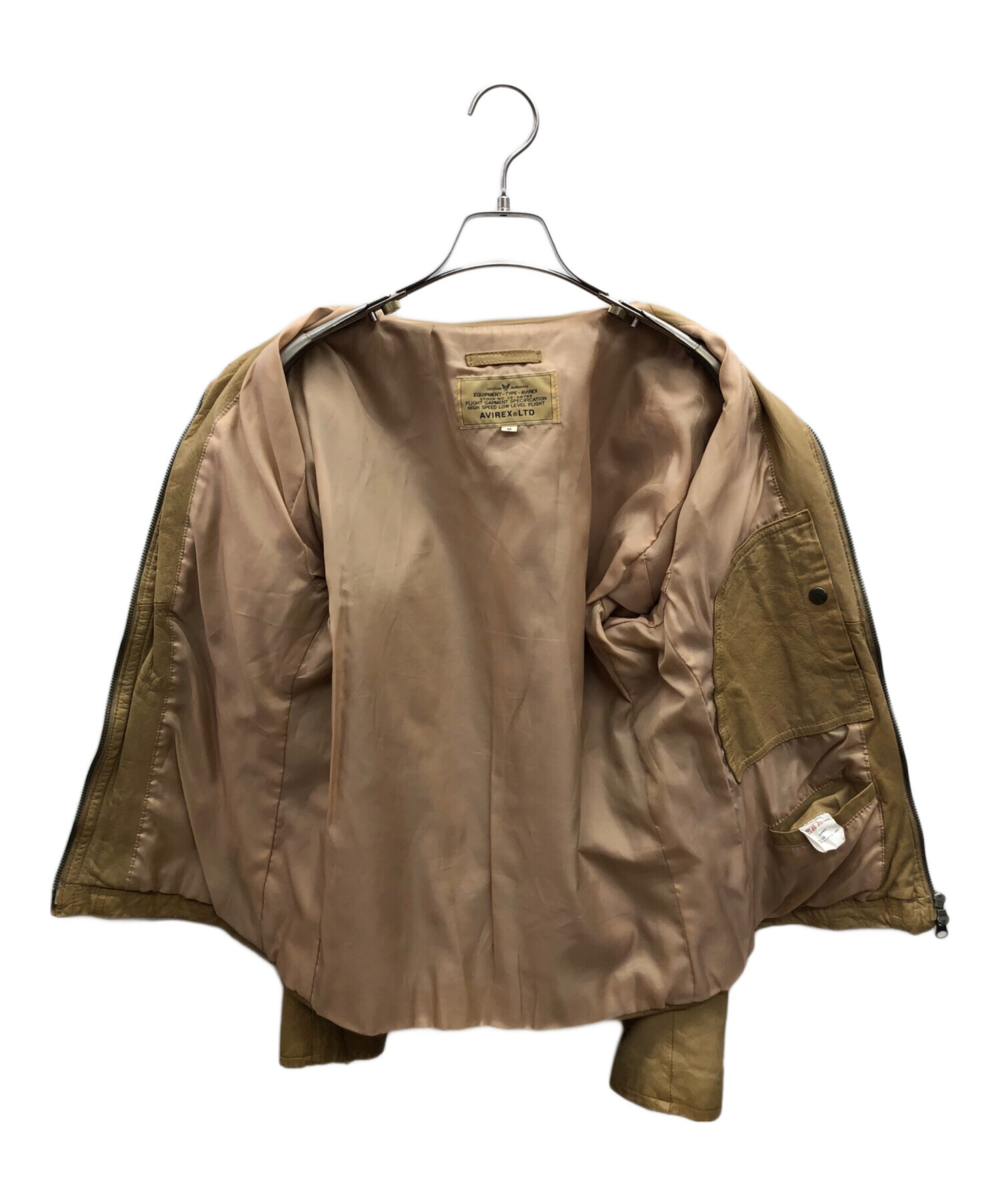 中古・古着通販】AVIREX (アヴィレックス) レザージャケット ベージュ