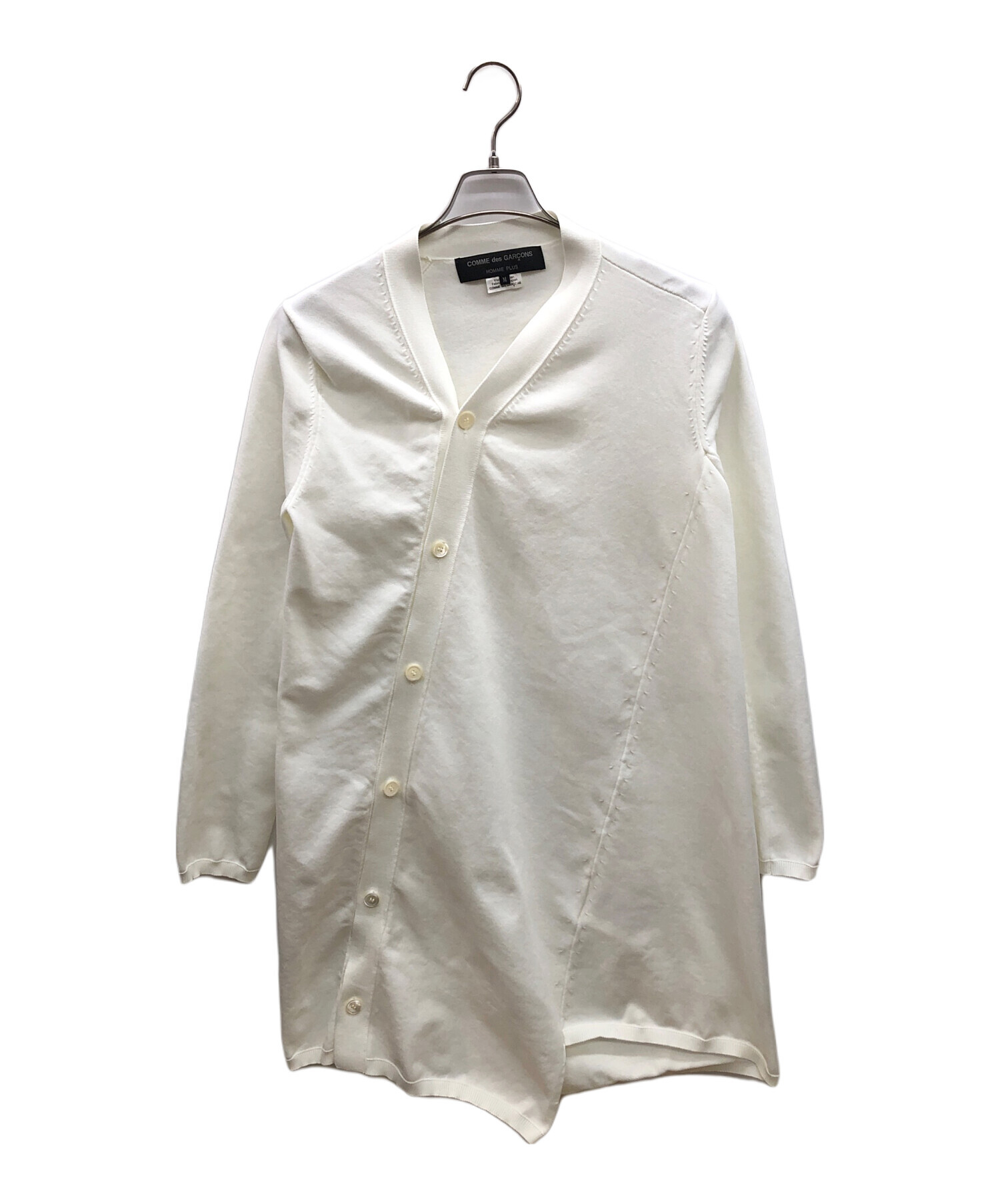 COMME des GARCONS HOMME PLUS カーディガン L 白 【古着】【中古】【送料無料】 中古・古着通販】COMME des GARCONS HOMME PLUS (コムデギャルソンオム